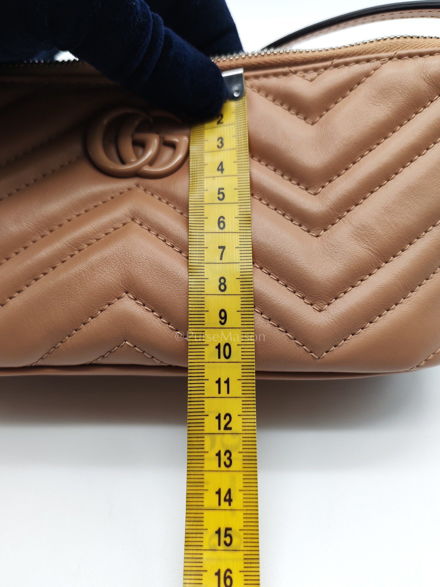 Gucci Marmont Matelasse Dark Beige Pouch Shoulder Bag | Purse Maison Luxury Bags Shop