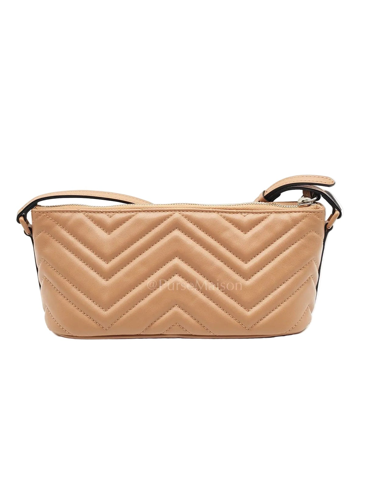 Gucci Marmont Matelasse Dark Beige Pouch Shoulder Bag | Purse Maison Luxury Bags Shop