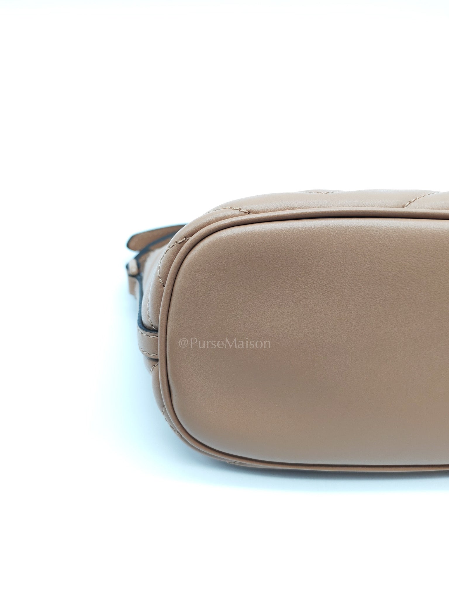 Gucci Marmont Matelasse Dark Beige Pouch Shoulder Bag | Purse Maison Luxury Bags Shop