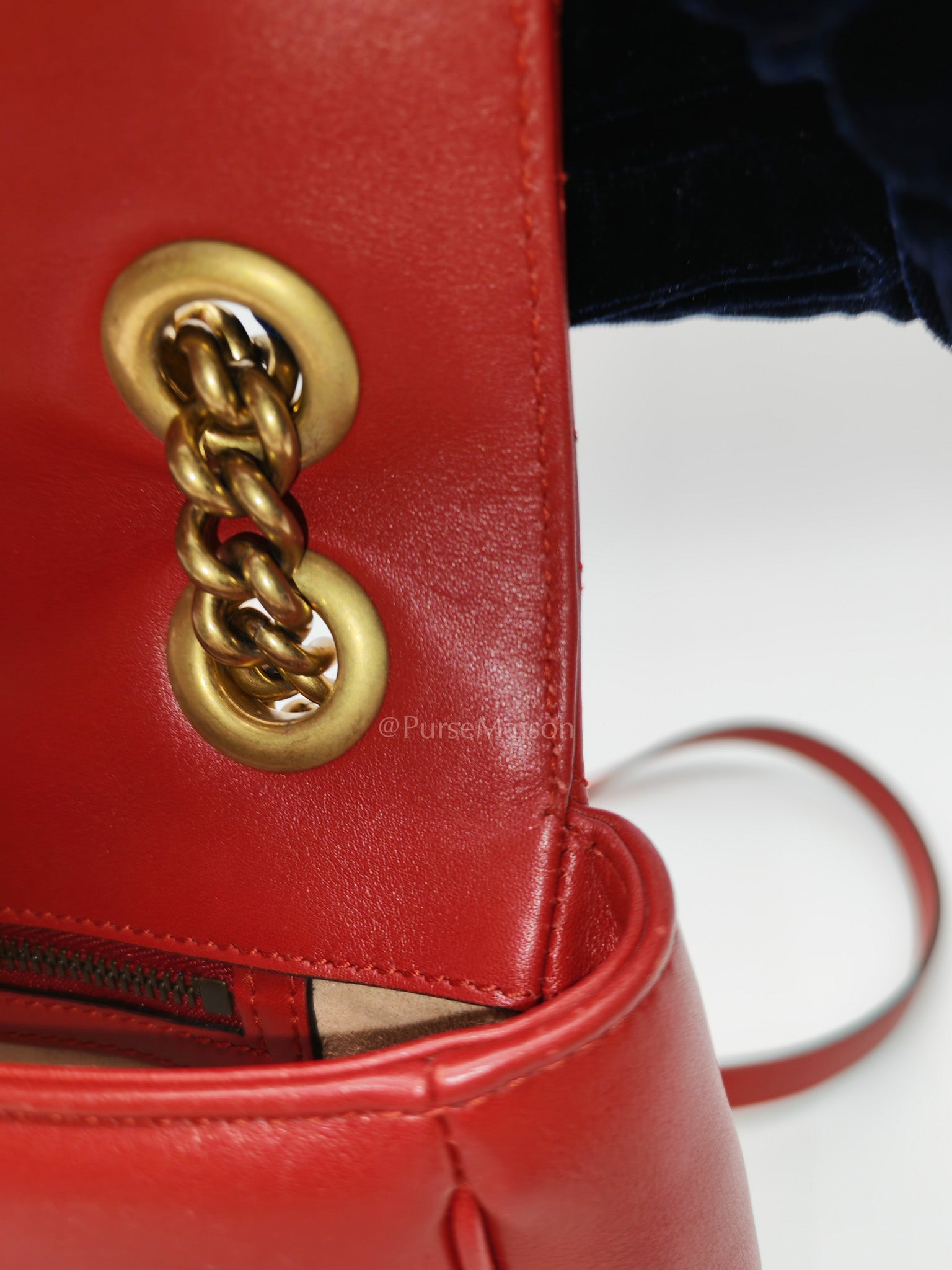 Marmont Medium in Hibiscus Red Calfskin Leather Shoulder Bag | Purse Maison Luxury Bags Shop