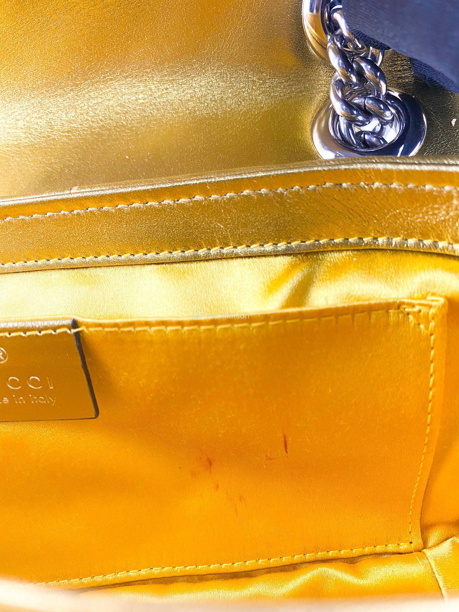 Gucci Marmont Mini Gold Sequin Flap Bag