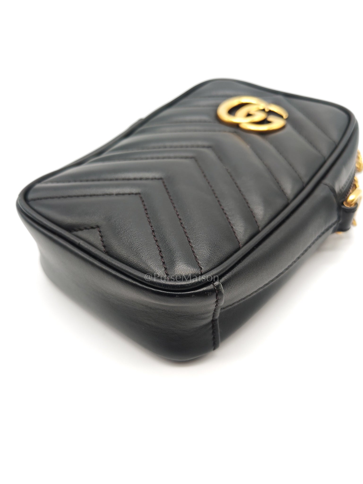 Gucci Marmont Vertical Phone Pouch Matelasse Leather Crossbody Bag | Purse Maison Luxury Bags Shop