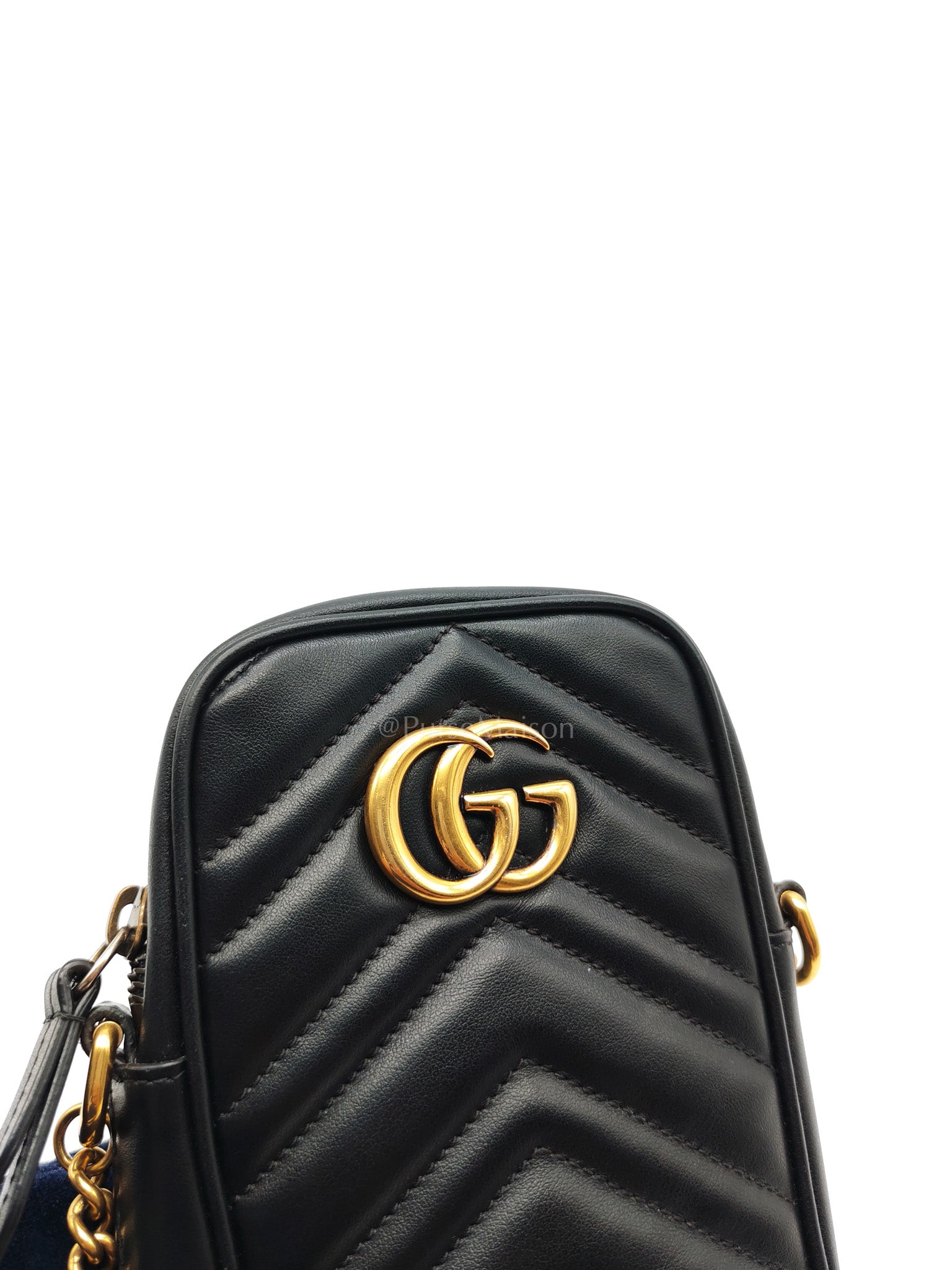Gucci Marmont Vertical Phone Pouch Matelasse Leather Crossbody Bag | Purse Maison Luxury Bags Shop