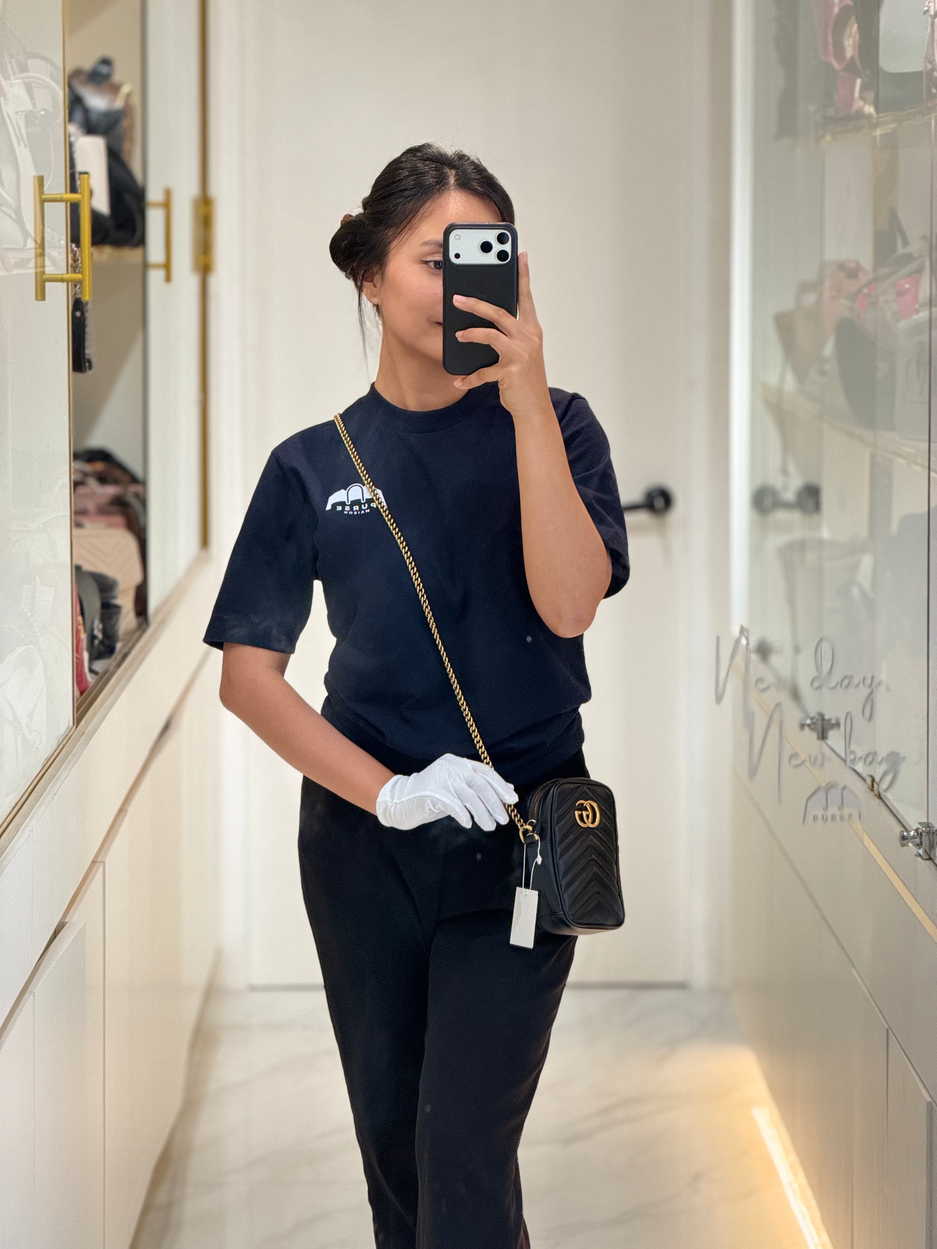 Gucci Marmont Vertical Phone Pouch Matelasse Leather Crossbody Bag | Purse Maison Luxury Bags Shop