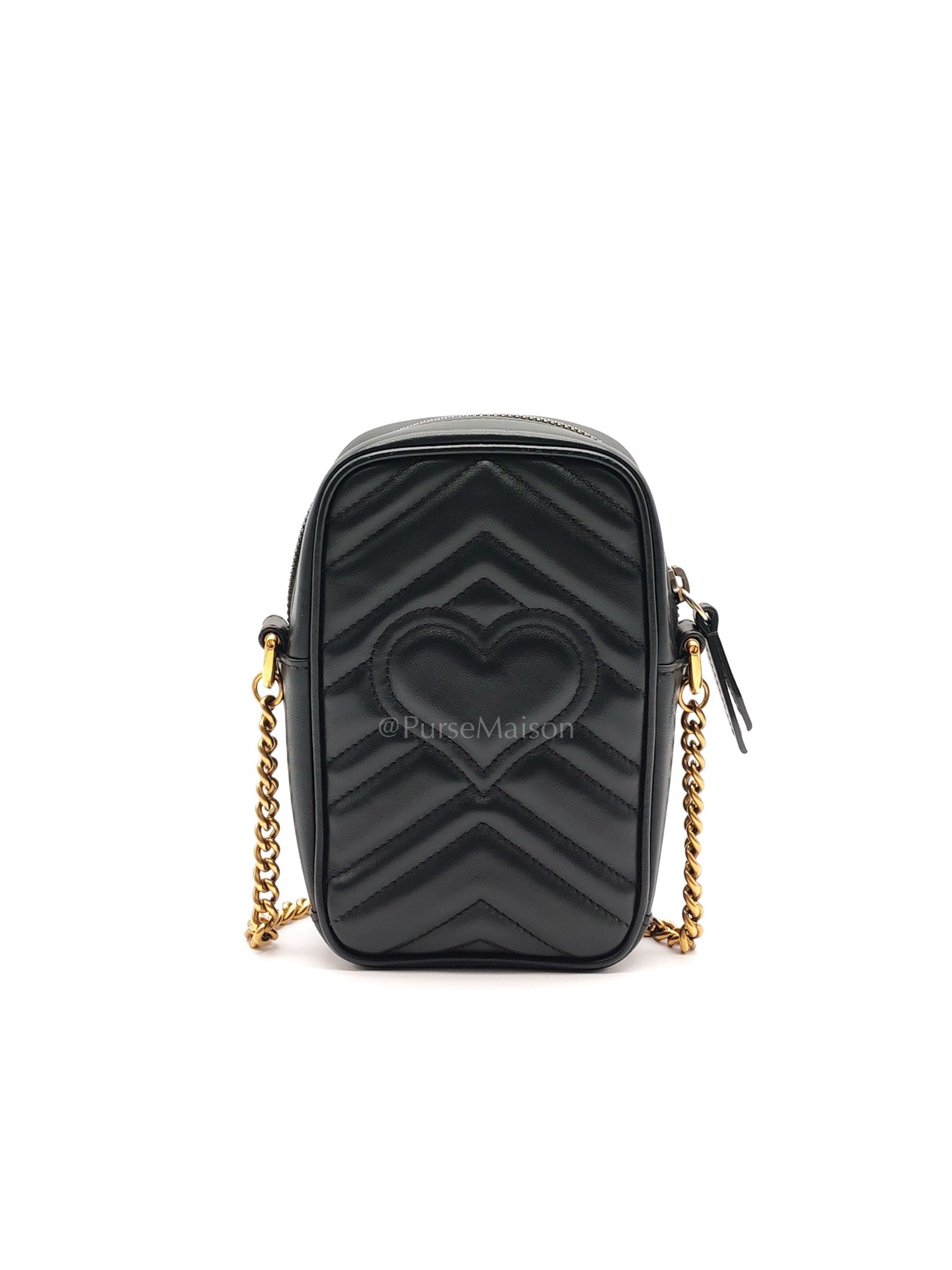 Gucci Marmont Vertical Phone Pouch Matelasse Leather Crossbody Bag | Purse Maison Luxury Bags Shop