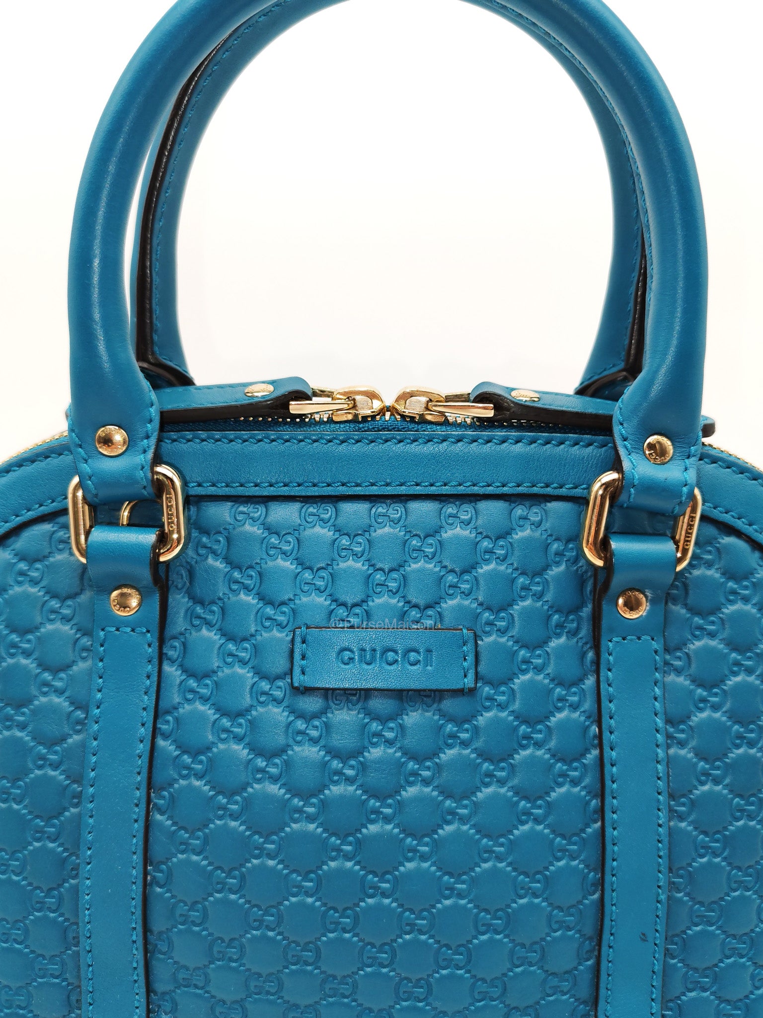 Gucci Mini Dome in Teal Microguccissima Leather Shoulder Bag | Purse Maison Luxury Bags Shop