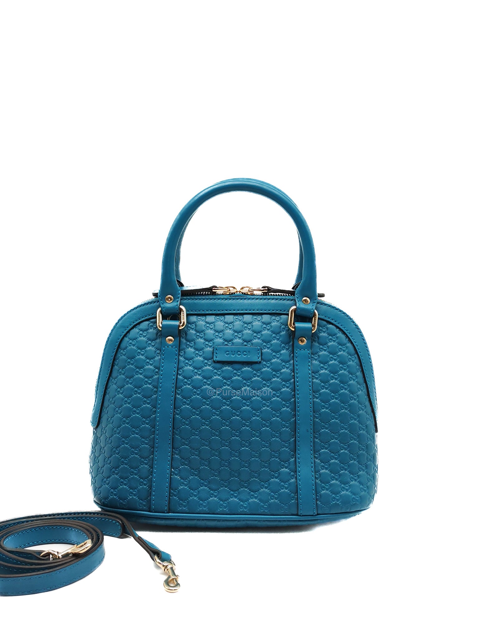 Gucci Mini Dome in Teal Microguccissima Leather Shoulder Bag | Purse Maison Luxury Bags Shop