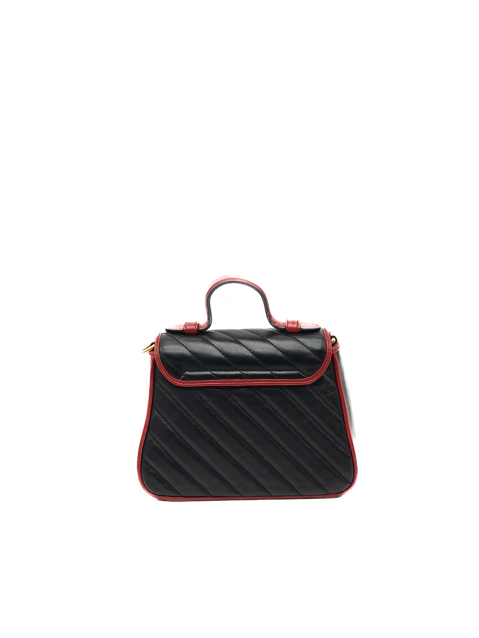 Gucci Mini Torchon Top Handle Shoulder Bag in Black GG Marmont Matelasse Calfskin Leather | Purse Maison Luxury Bags Shop