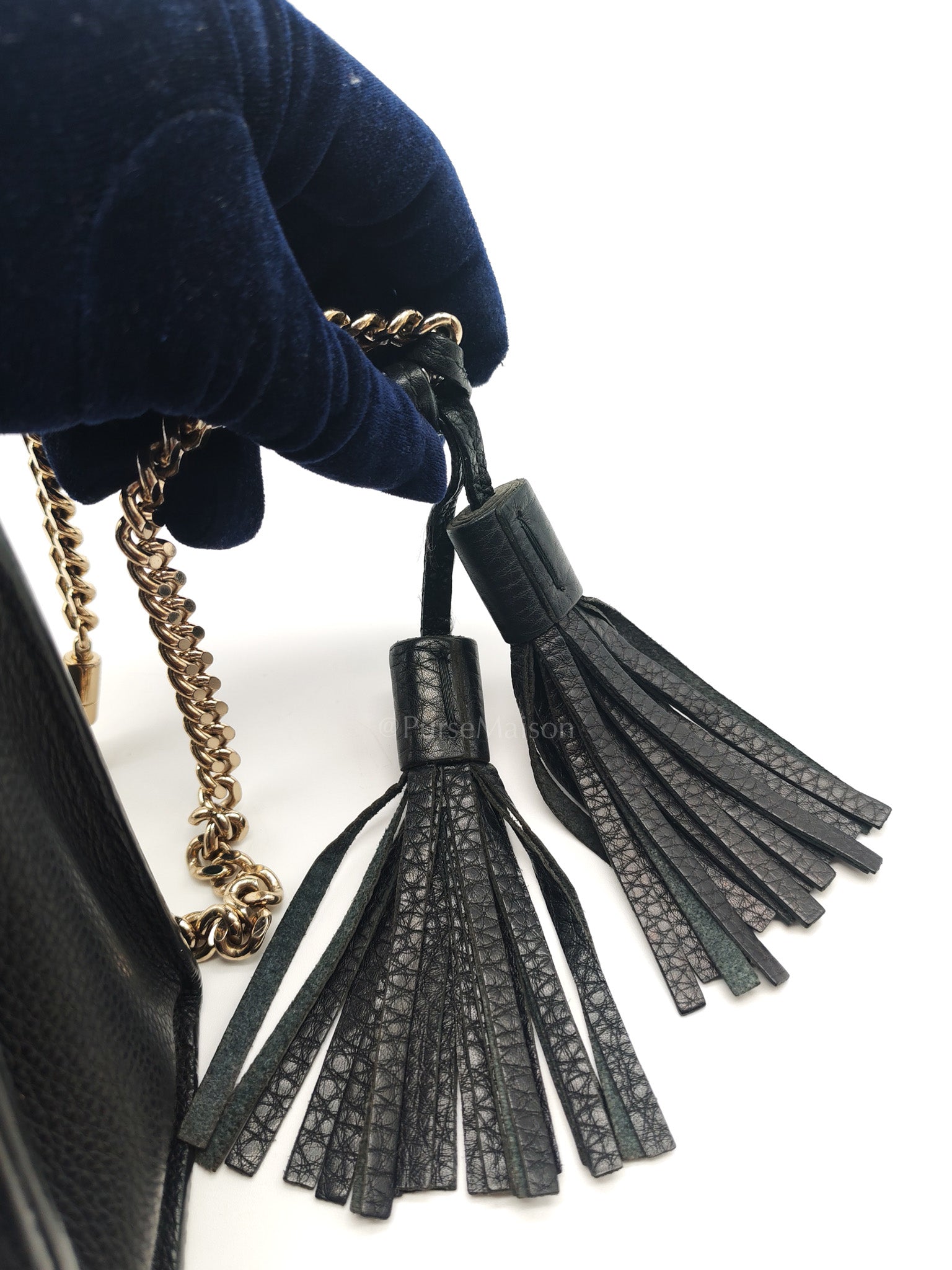 Gucci Miss Bamboo Shoulder Bag in Black Grained Leather | Purse Maison Luxury Bags Shop