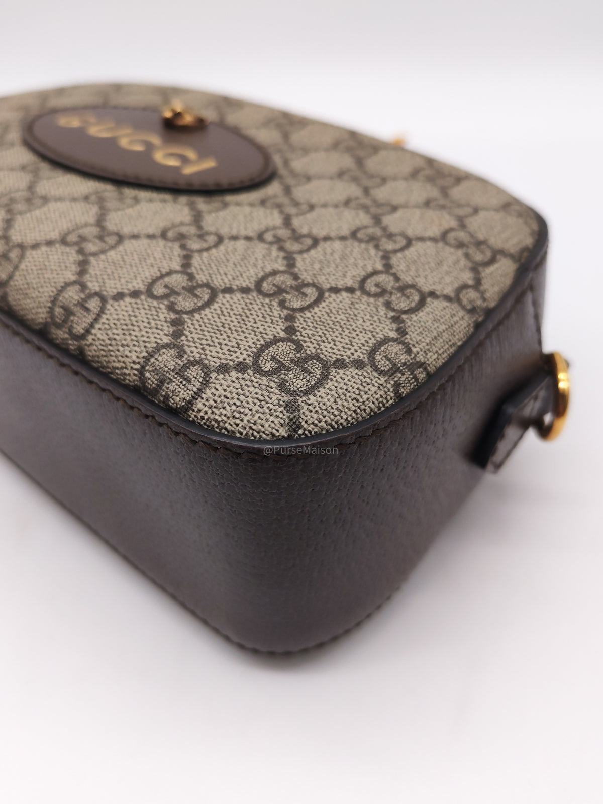 Gucci New Vintage Camera Bag in Brown Coated Monogram Pattern GG Supreme Canvas | Purse Maison Luxury Bags Shop