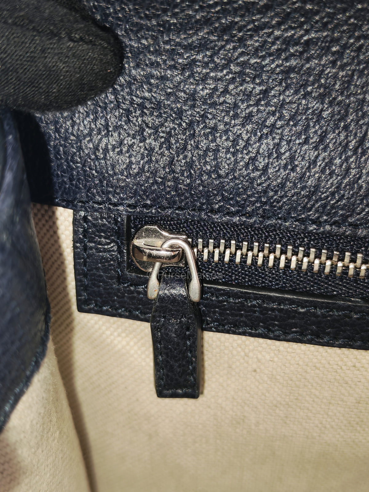 Gucci Ophidia GG Web Canvas and Navy Leather Trim Small Top Handle Bag | Purse Maison Luxury Bags Shop