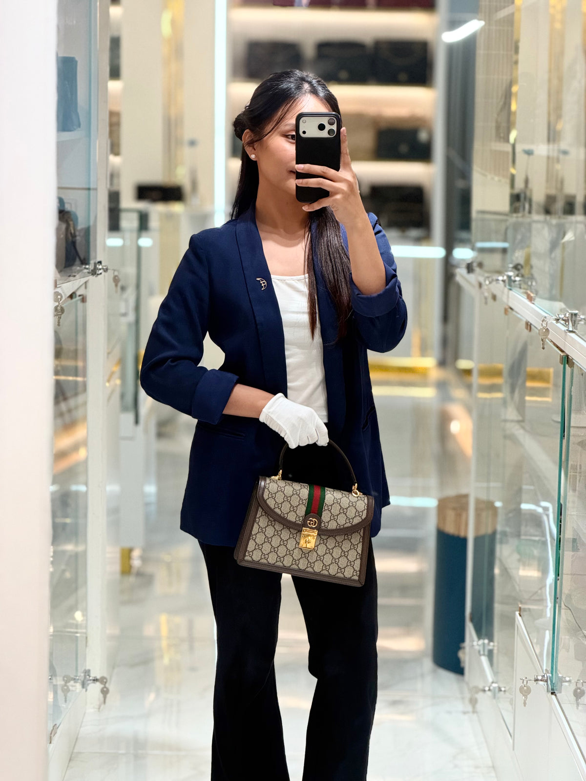 Gucci Ophidia Top Handle Bag Medium GG Supreme Canvas | Purse Maison Luxury Bags Shop