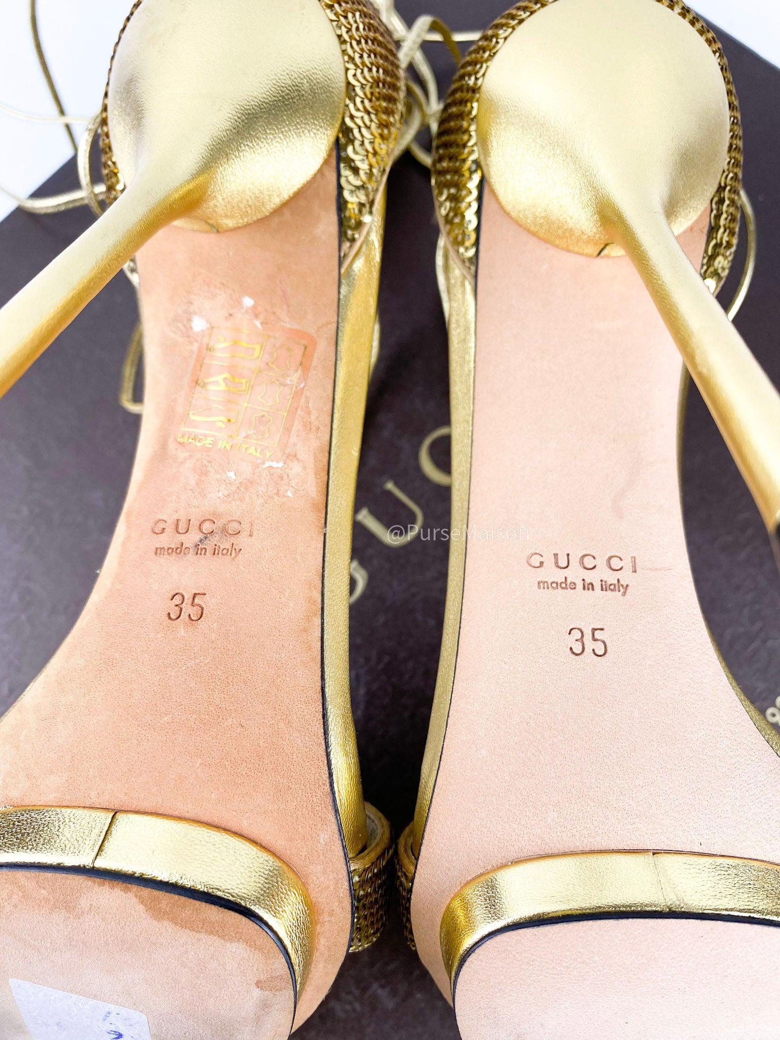 Gucci gold high discount heels