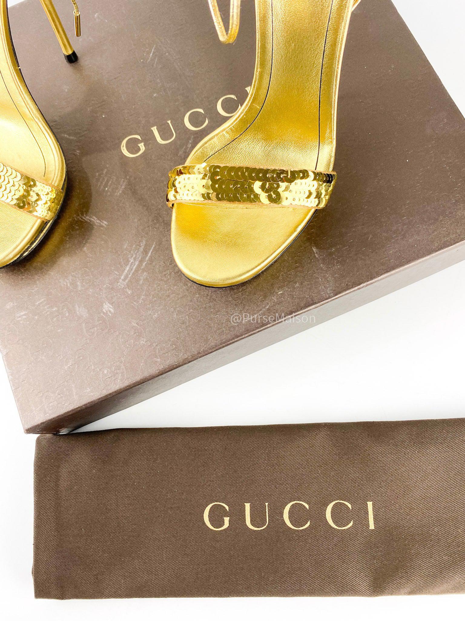 Gucci high heels gold best sale