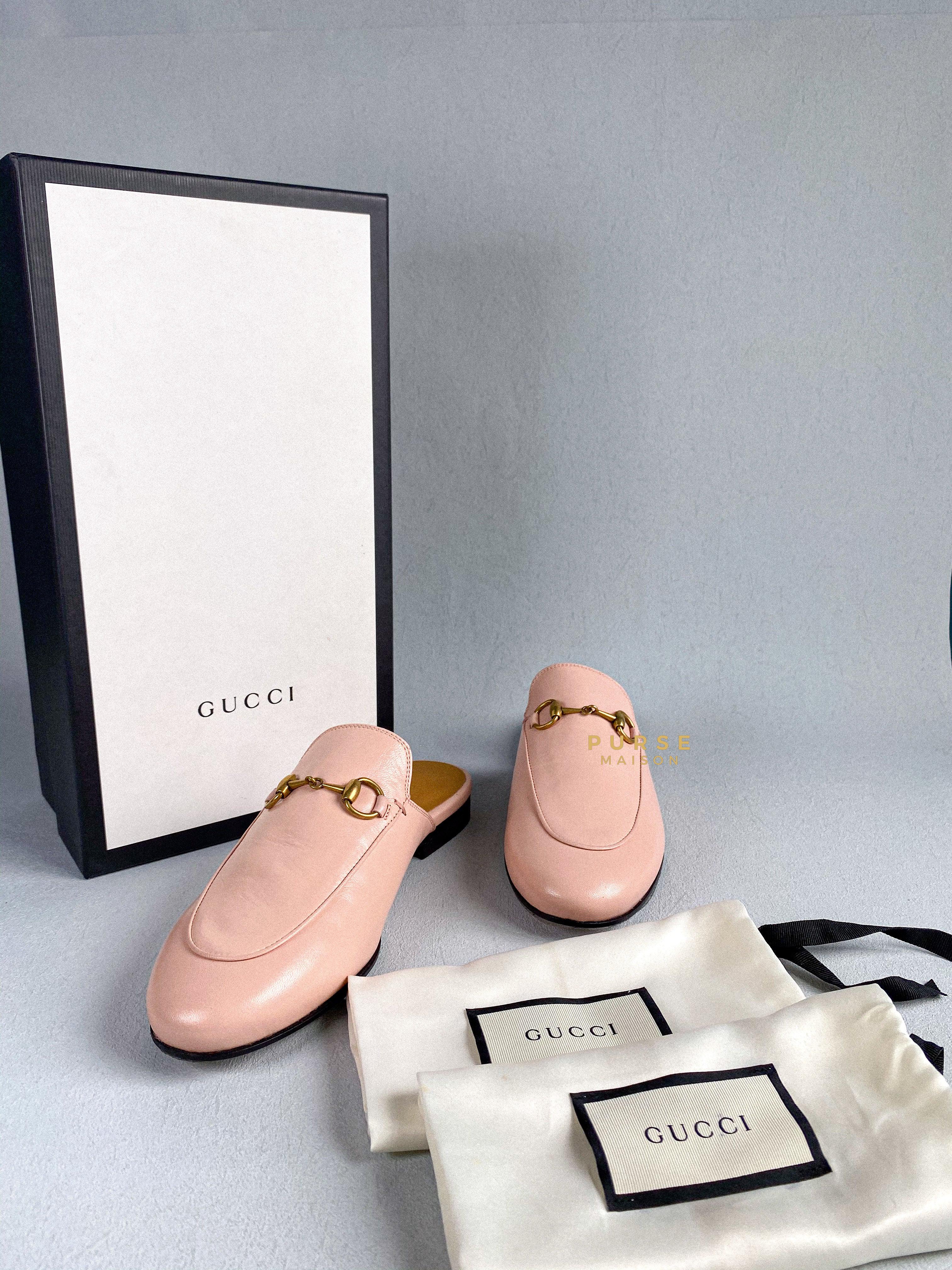 Gucci Princetown Horsebit Pink Mules Size 36 (24.5cm) | Purse Maison Luxury Bags Shop
