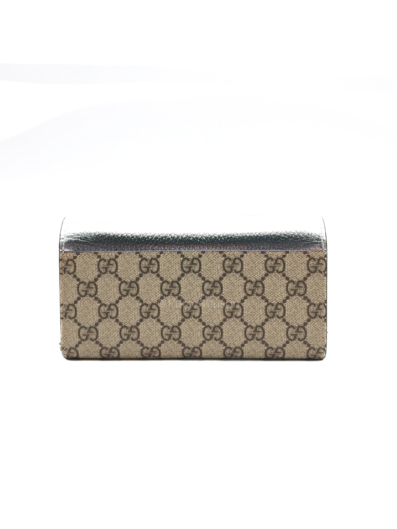 Gucci Supreme Continental Wallet On Chain in Metalic Silver Flap Crossbody Bag | Purse Maison Luxury Bags Shop