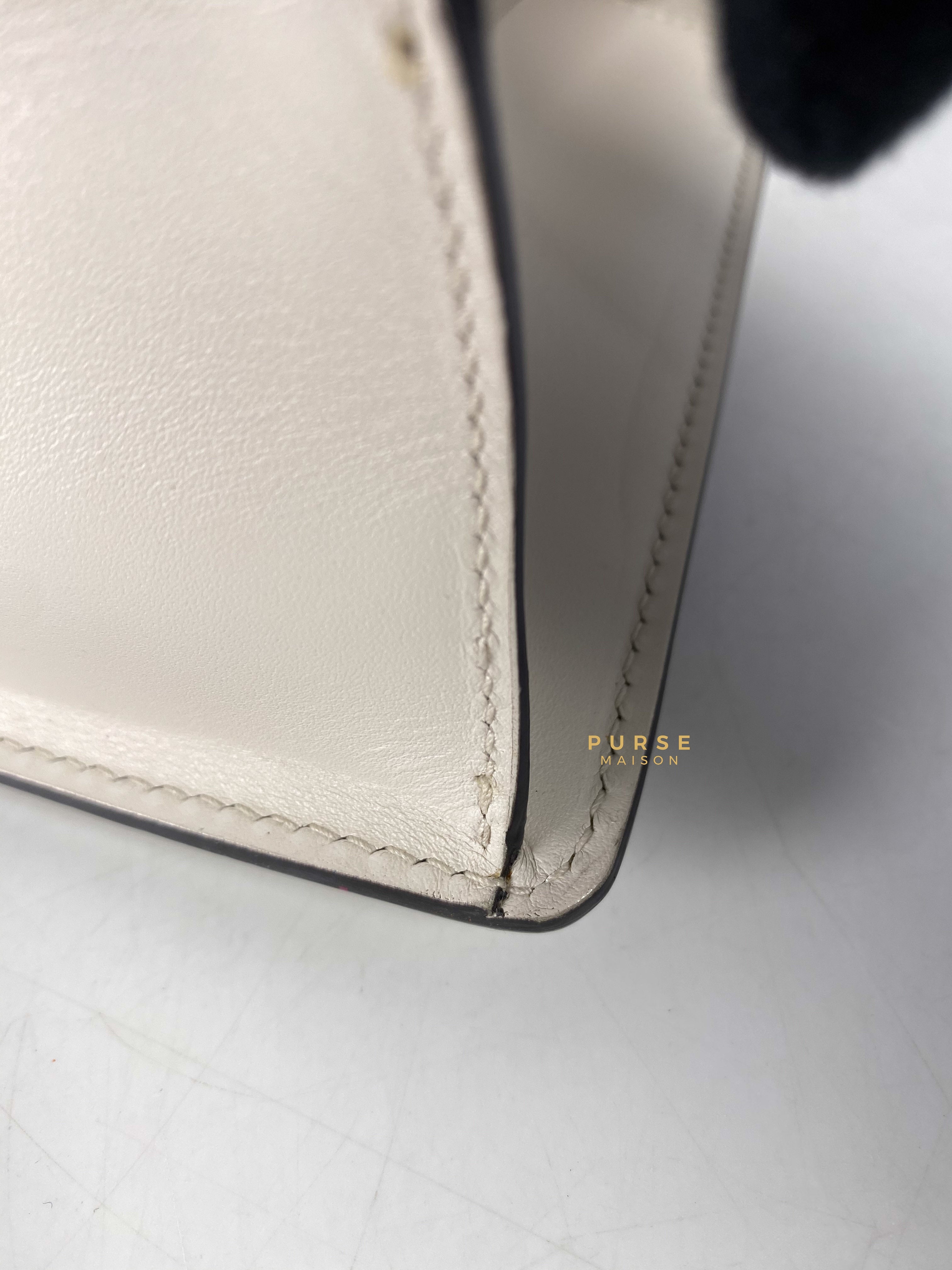 Gucci Sylvie Shoulder Bag in Off White Leather | Purse Maison Luxury Bags Shop