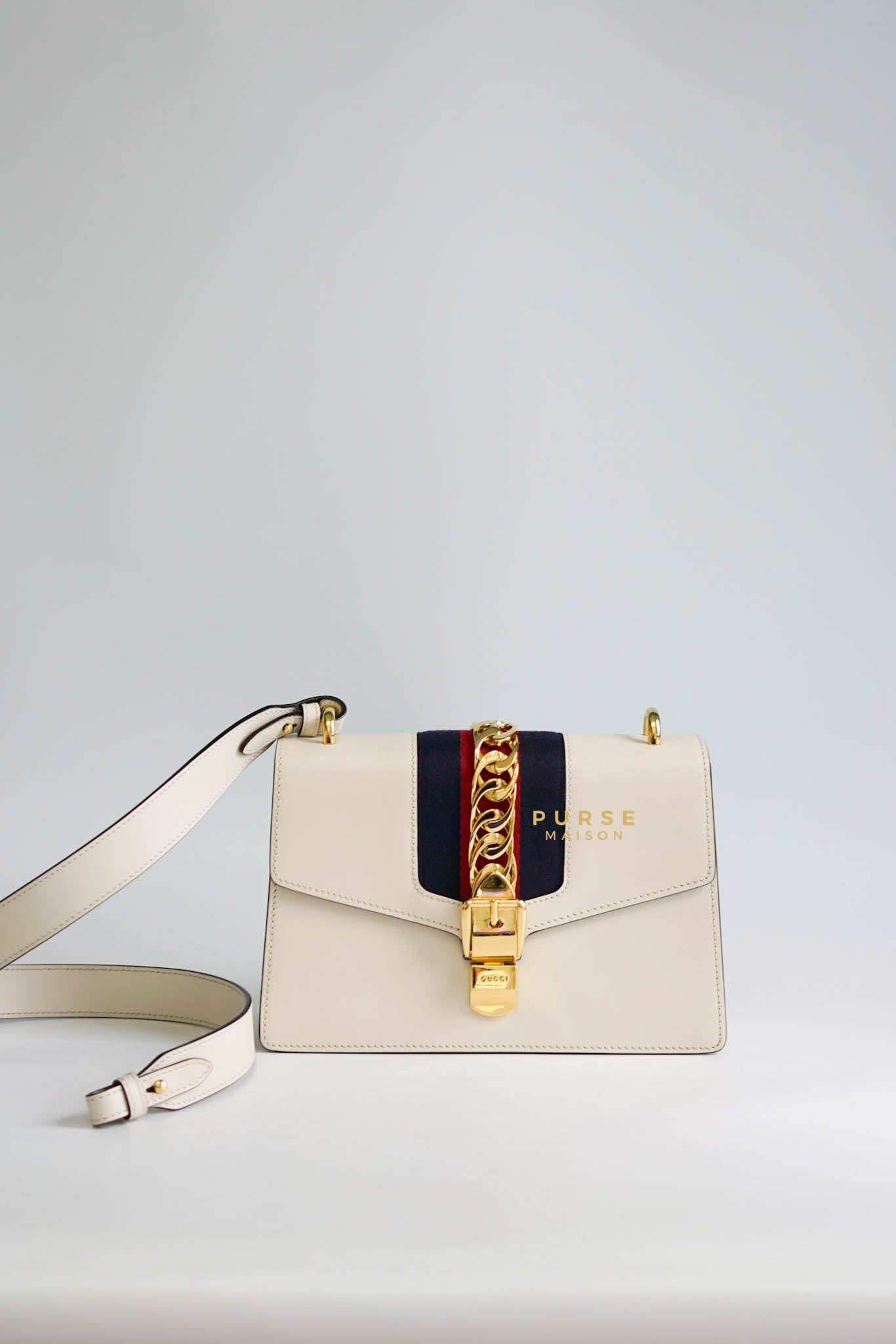 Gucci sylvie white online bag