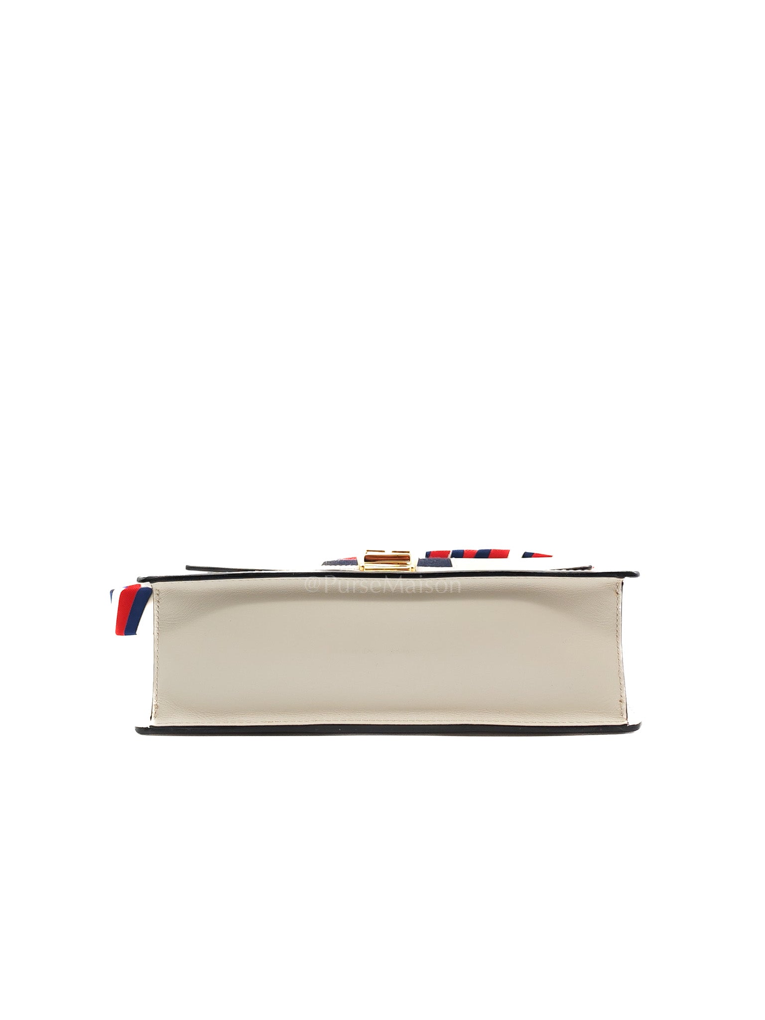 Gucci Sylvie Shoulder Bag in Off White Smooth Calfskin Leather | Purse Maison Luxury Bags Shop