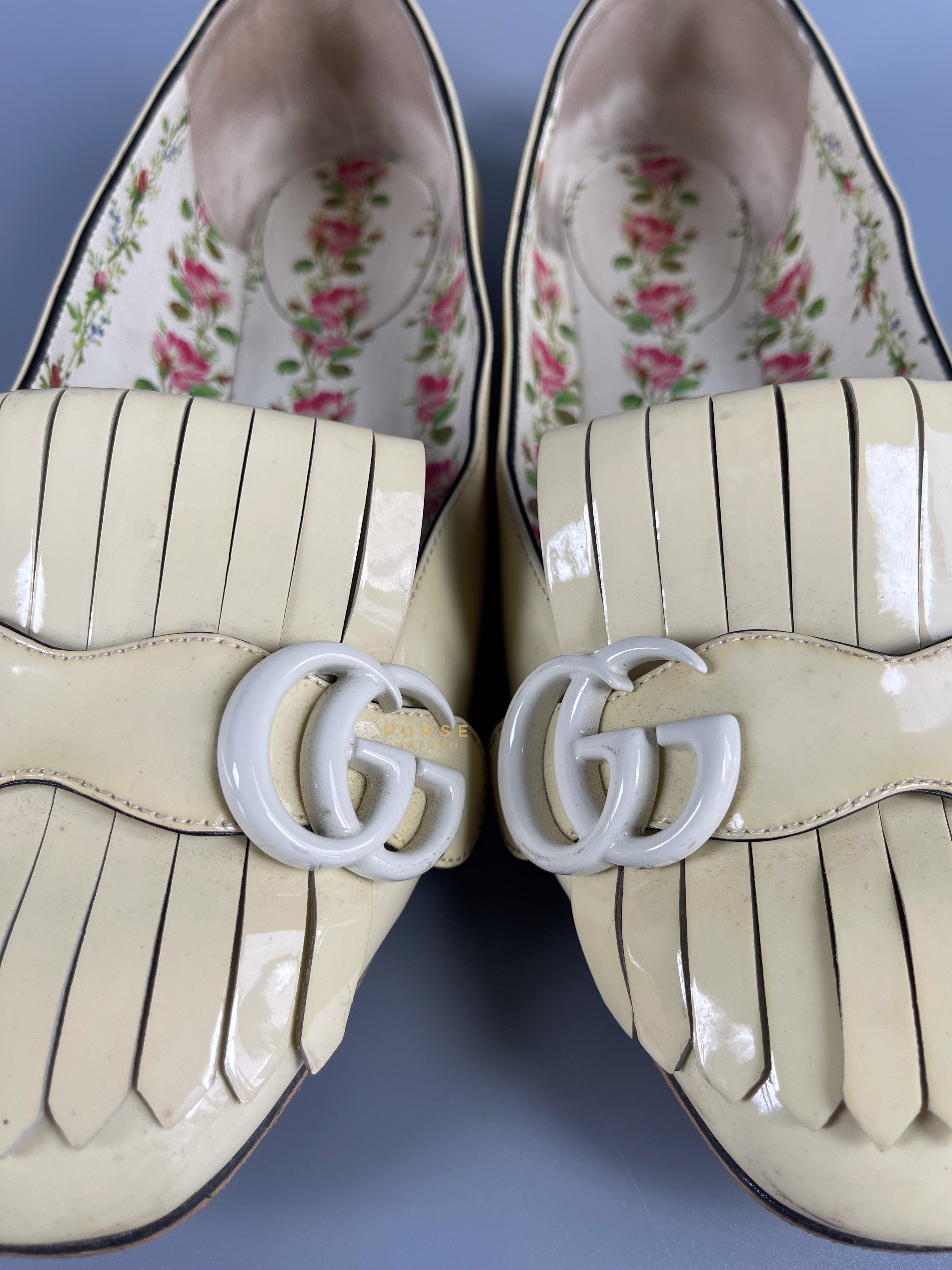 Gucci Vernice GG Marmont Fringe Loafer Size 38 EU (24.5cm) | Purse Maison Luxury Bags Shop