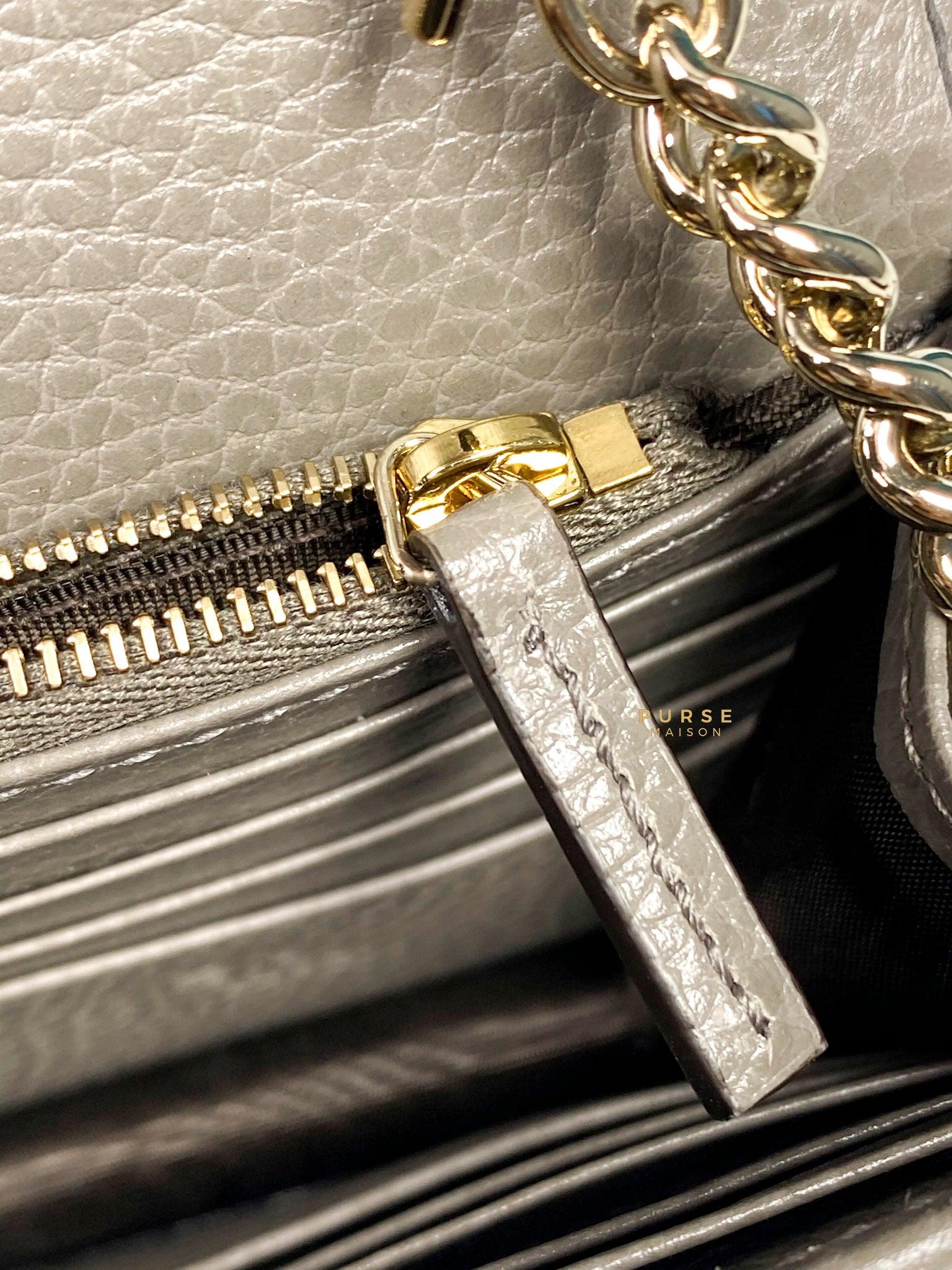 Gucci Wallet on Chain Grey Interlocking Leather Crossbody Bag