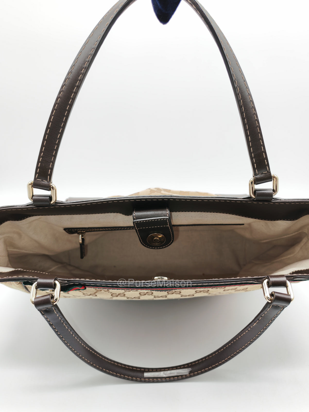 Gucci Web Mayfair Tote Bag in GG Canvas | Purse Maison Luxury Bags Shop