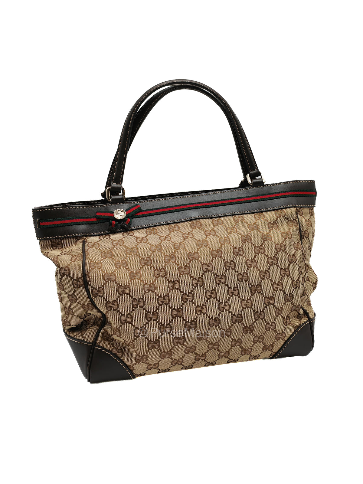 Gucci Web Mayfair Tote Bag in GG Canvas | Purse Maison Luxury Bags Shop