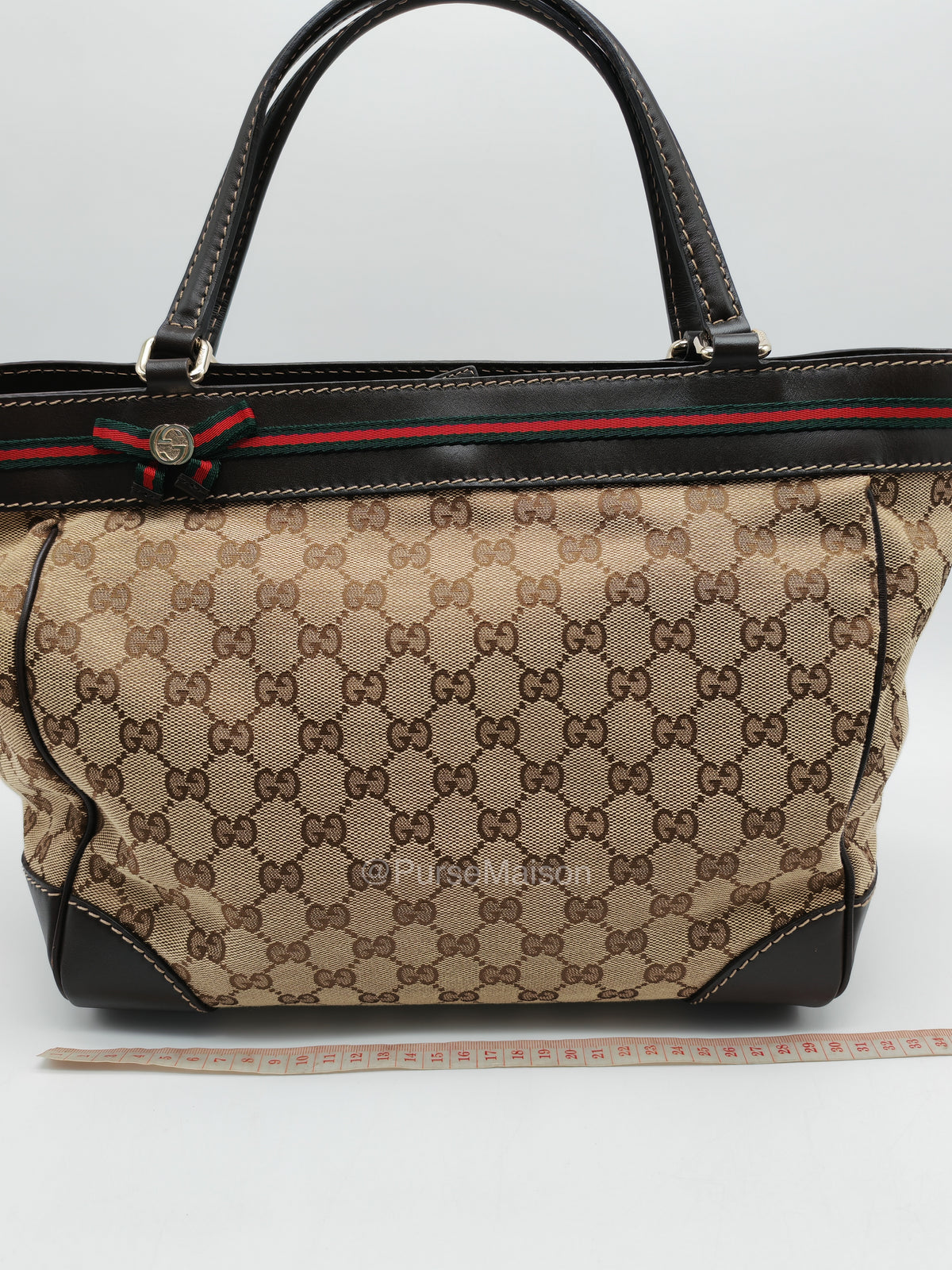 Gucci Web Mayfair Tote Bag in GG Canvas | Purse Maison Luxury Bags Shop