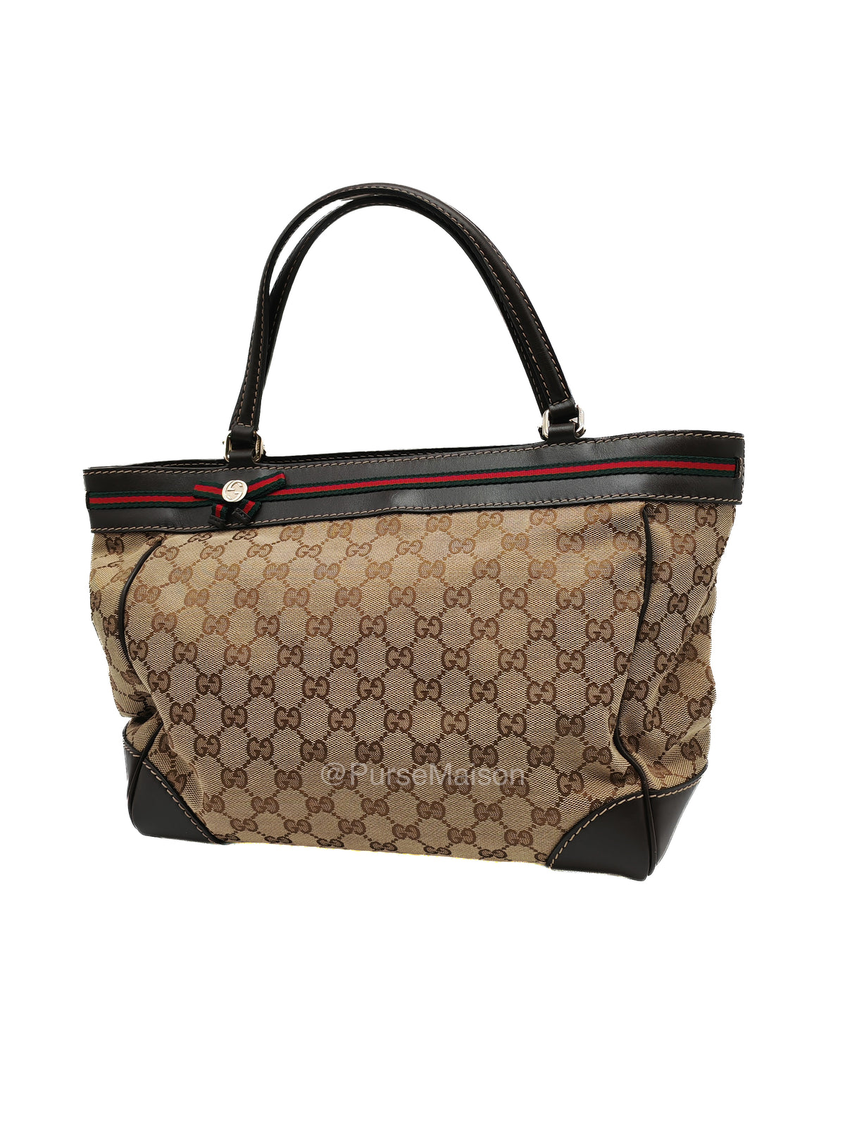 Gucci Web Mayfair Tote Bag in GG Canvas | Purse Maison Luxury Bags Shop