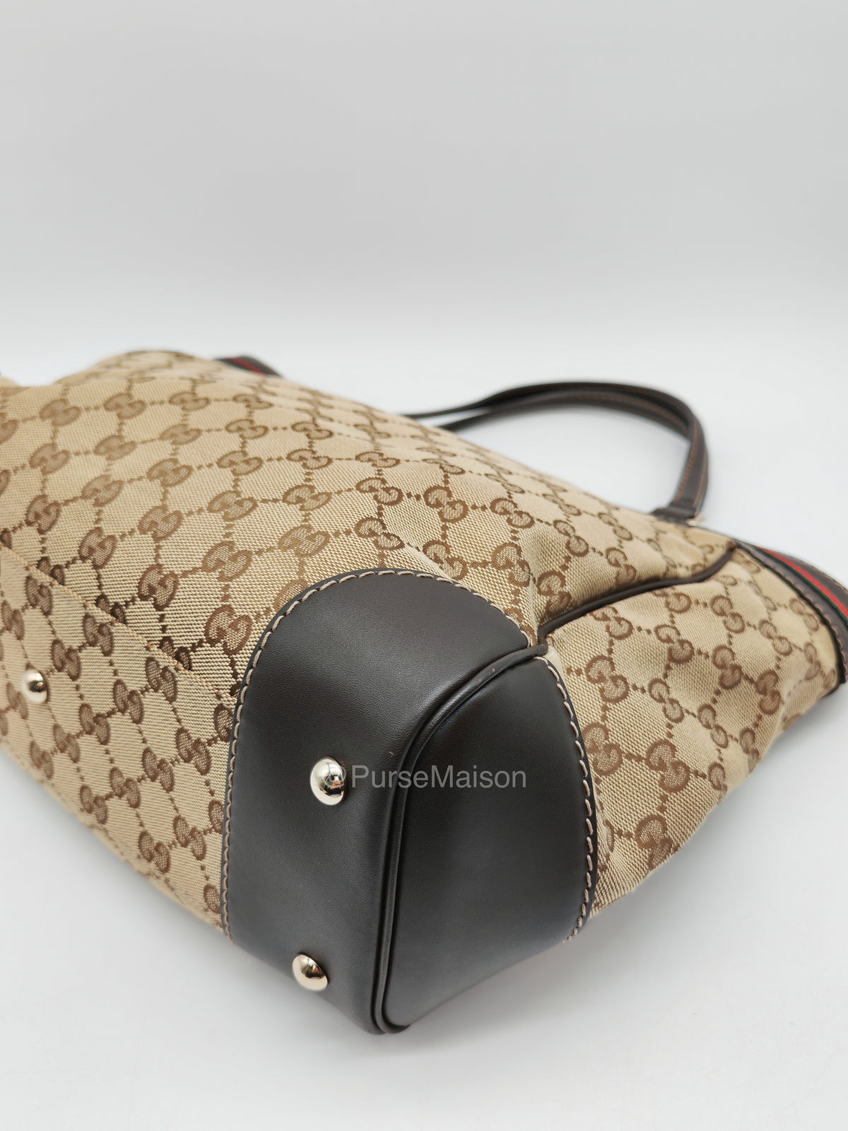 Gucci Web Mayfair Tote Bag in GG Canvas | Purse Maison Luxury Bags Shop