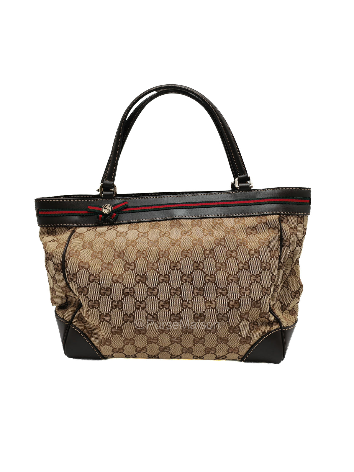 Gucci Web Mayfair Tote Bag in GG Canvas | Purse Maison Luxury Bags Shop
