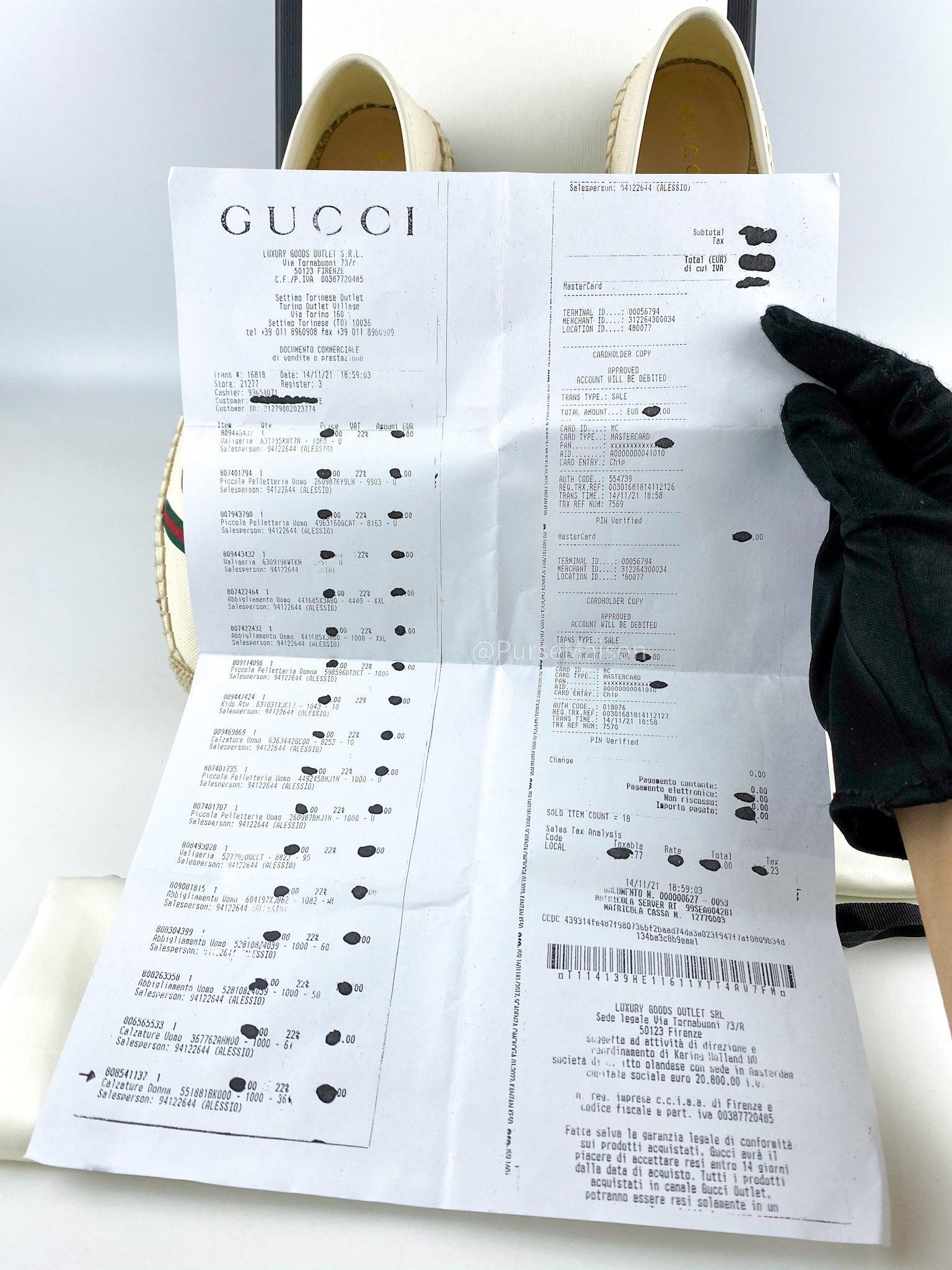 Gucci White Logo Print Espadrilles (Size 36.5 EU, 23.5cm)