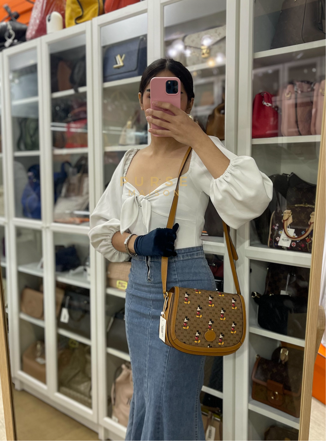 Gucci x Disney Mickey Mouse GG Supreme Canvas Crossbody Bag | Purse Maison Luxury Bags Shop