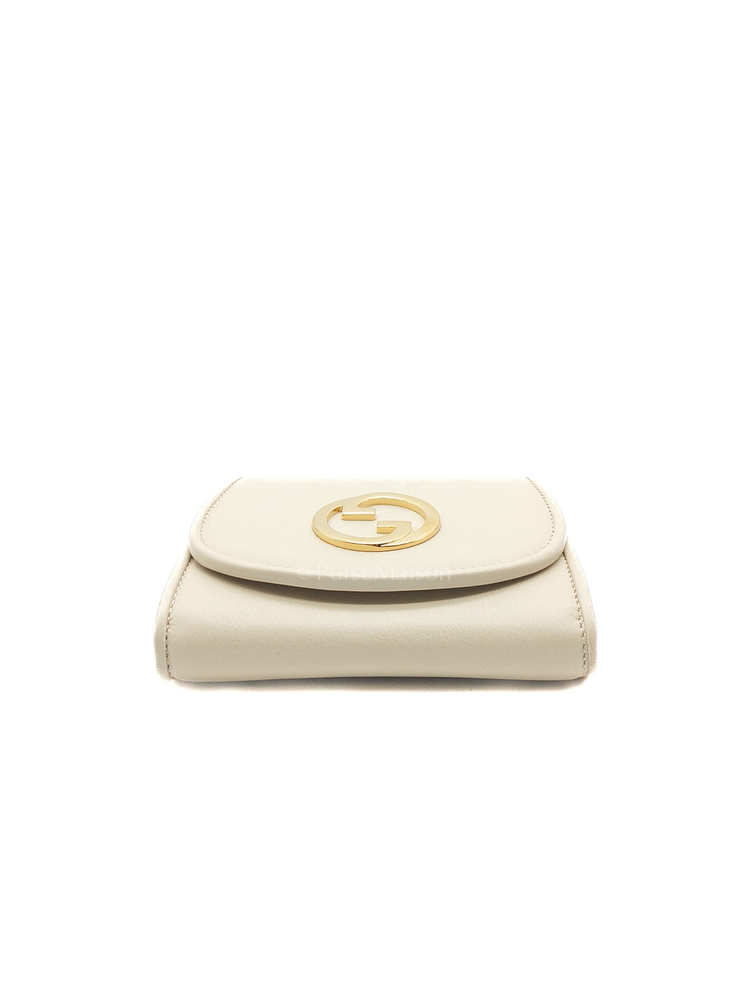 Blondie Card Case Wallet in Mystic White Calfskin with Chain Strap