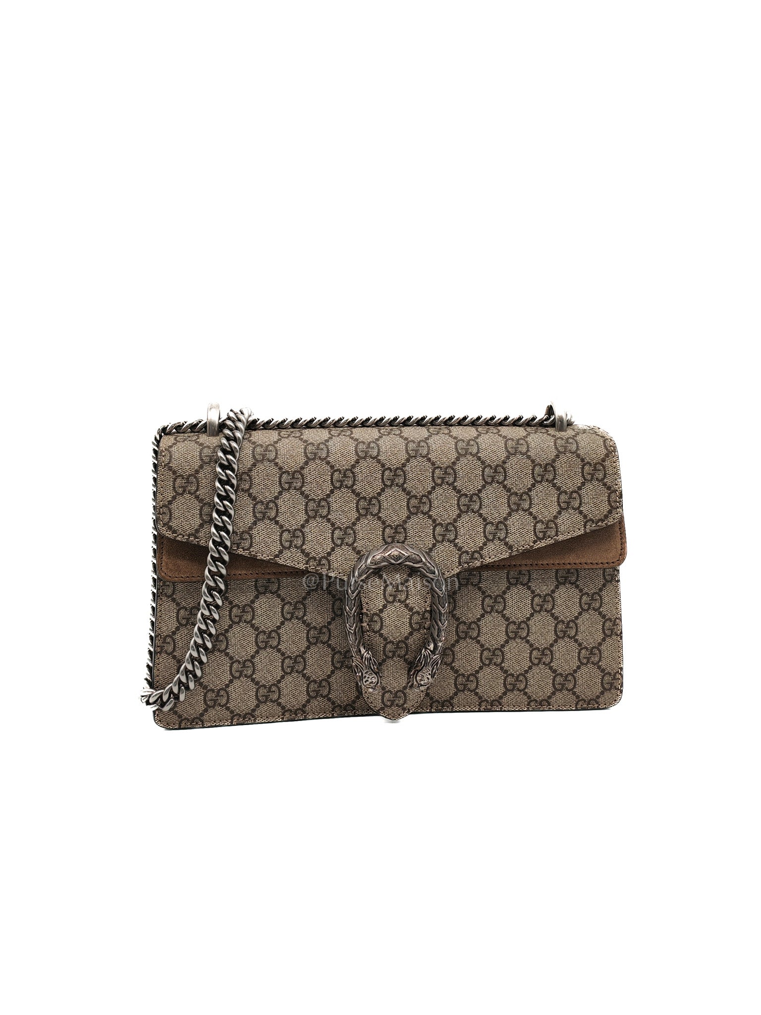 Dionysus Shoulder Bag in GG Supreme Canvas and Ruthenium Hardware