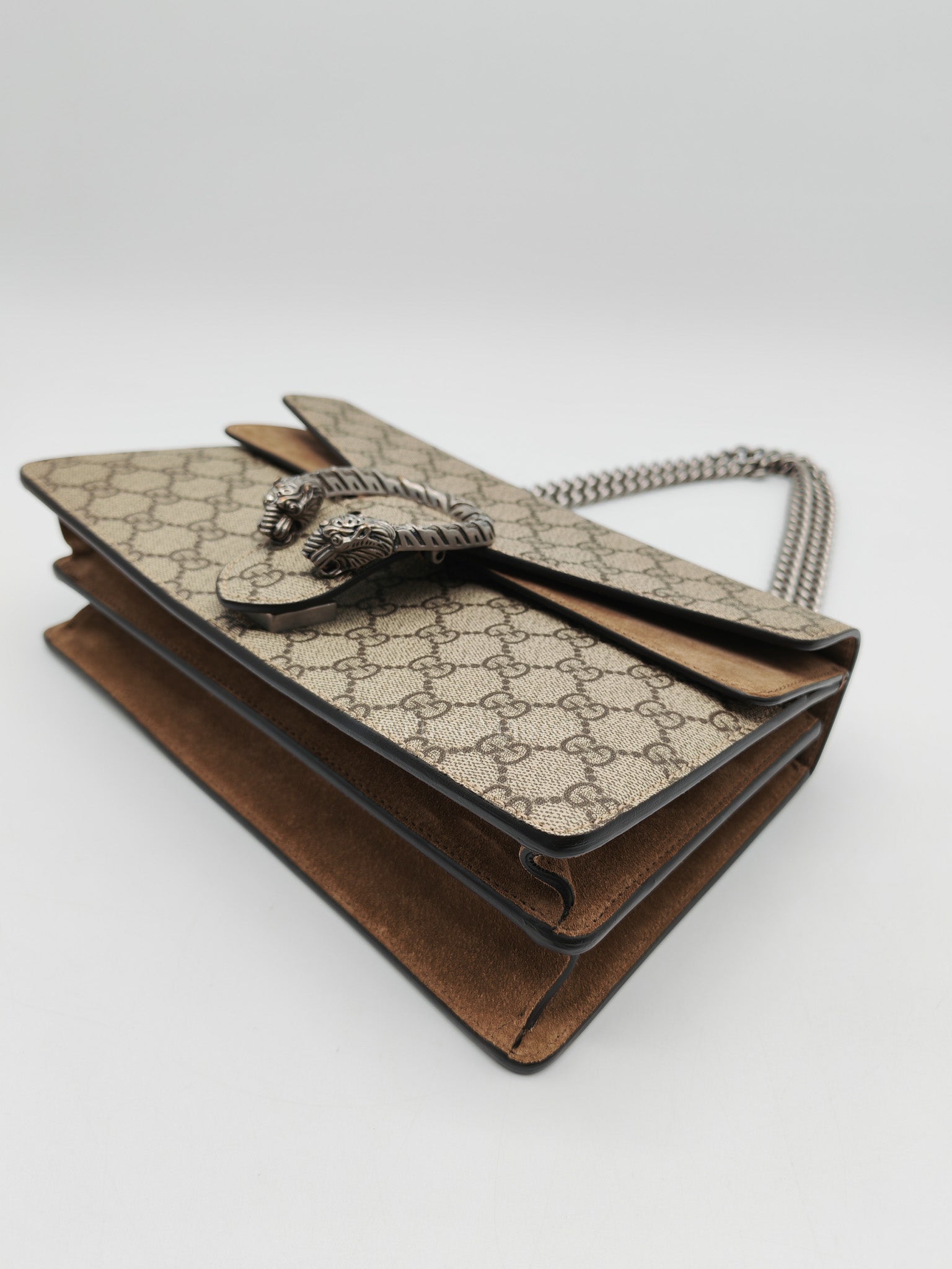 Dionysus Shoulder Bag in GG Supreme Canvas and Ruthenium Hardware