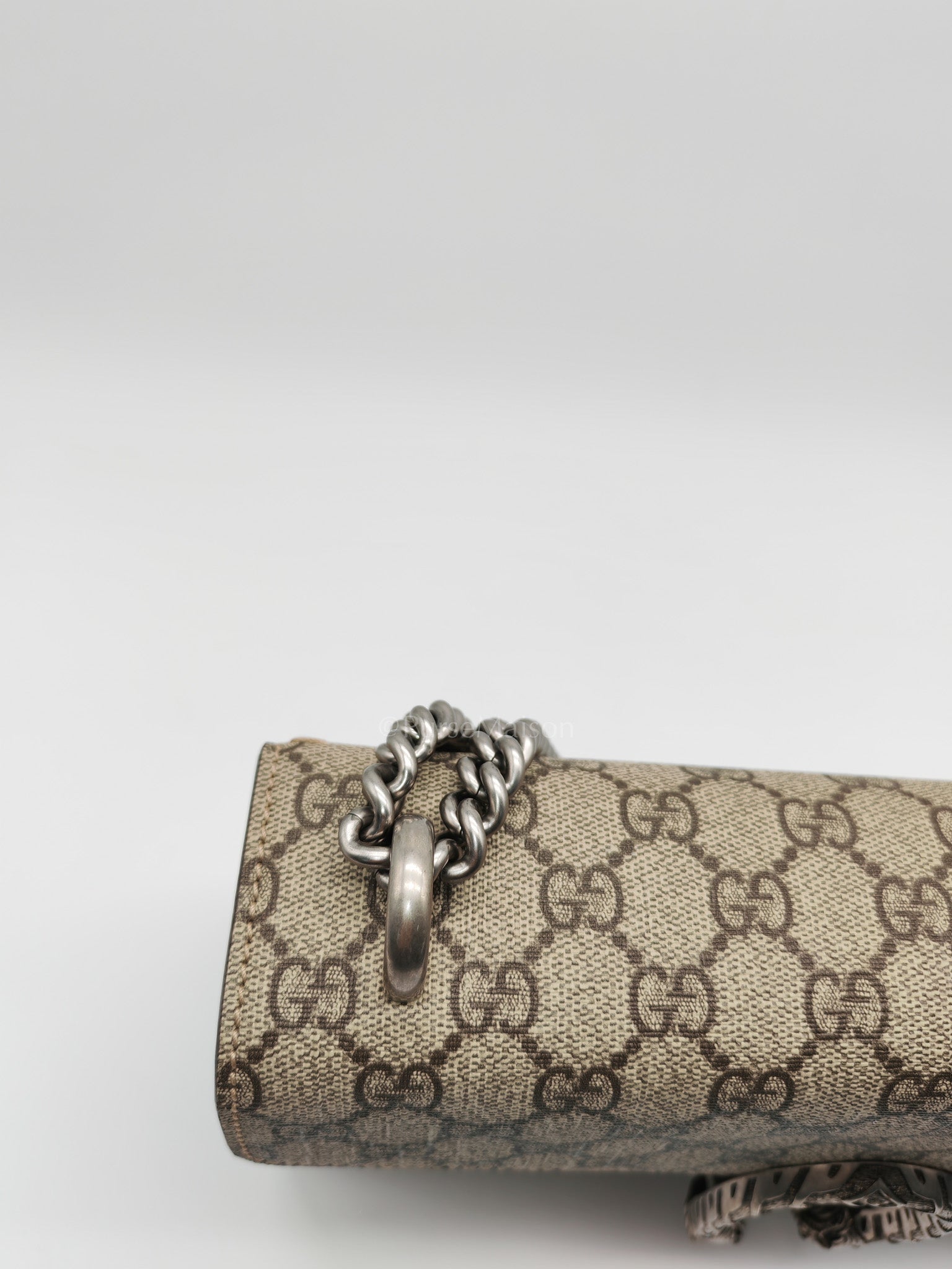 Dionysus Shoulder Bag in GG Supreme Canvas and Ruthenium Hardware