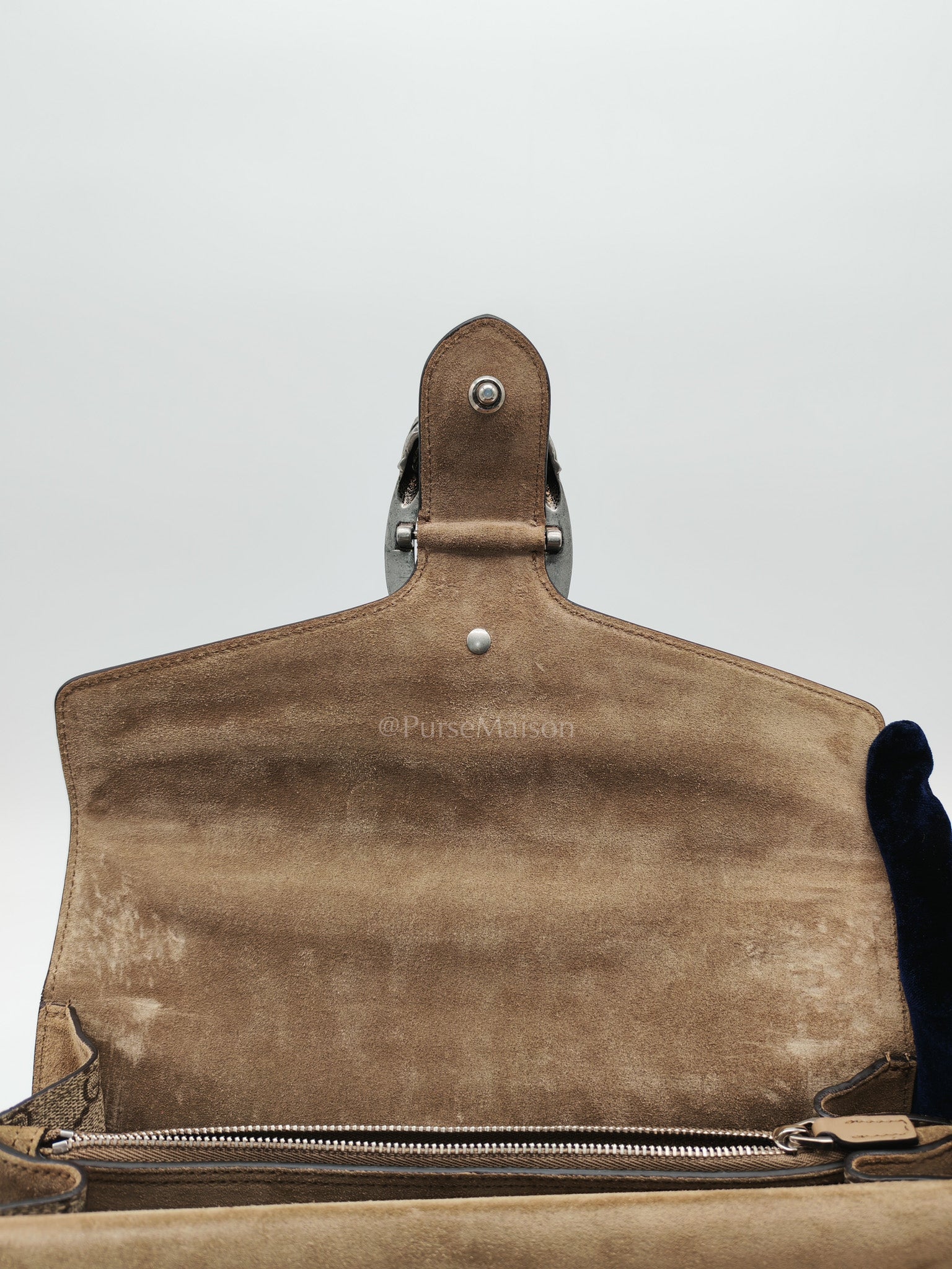 Dionysus Shoulder Bag in GG Supreme Canvas and Ruthenium Hardware