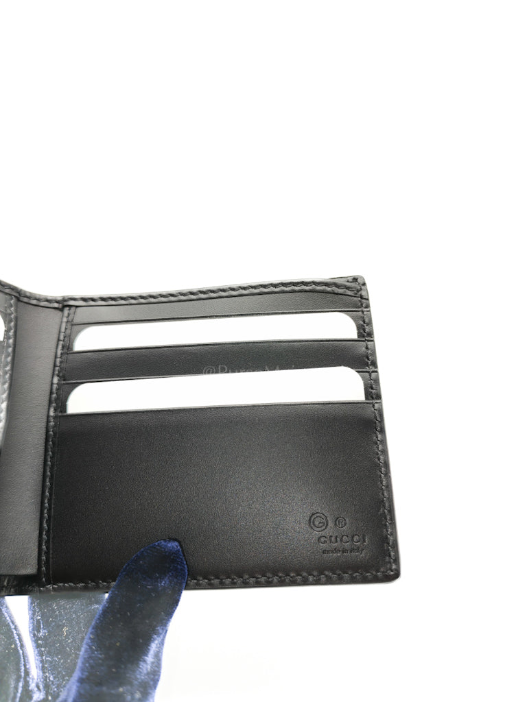 Guccissima Black Signature Calfskin Leather Bifold Wallet | Purse Maison Luxury Bags Shop