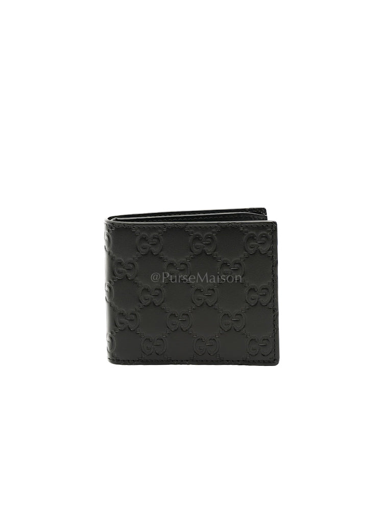 Guccissima Black Signature Calfskin Leather Bifold Wallet | Purse Maison Luxury Bags Shop