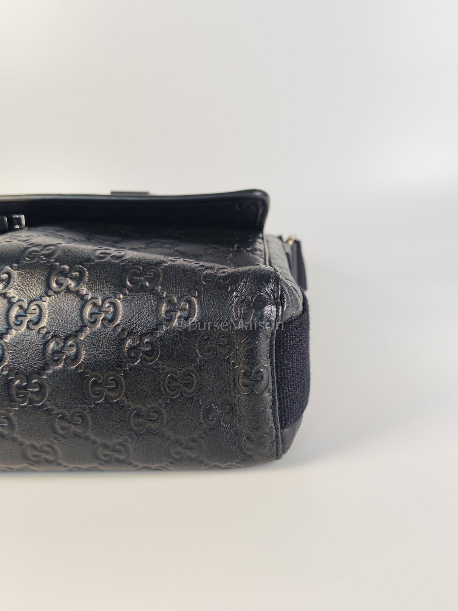 Guccissima Soft Rubber Black Large Messenger Bag | Purse Maison Luxury Bags Shop