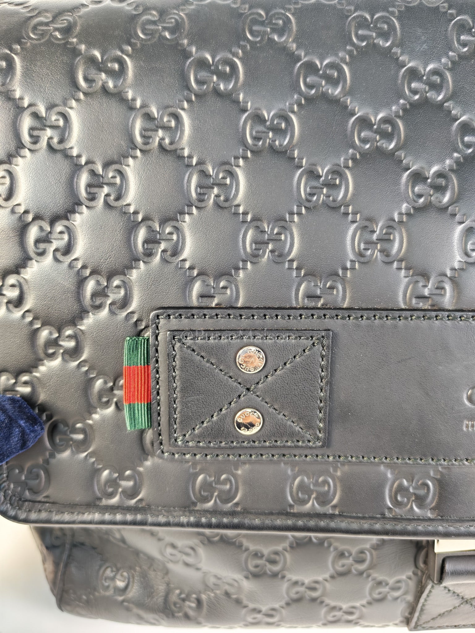 Guccissima Soft Rubber Black Large Messenger Bag | Purse Maison Luxury Bags Shop