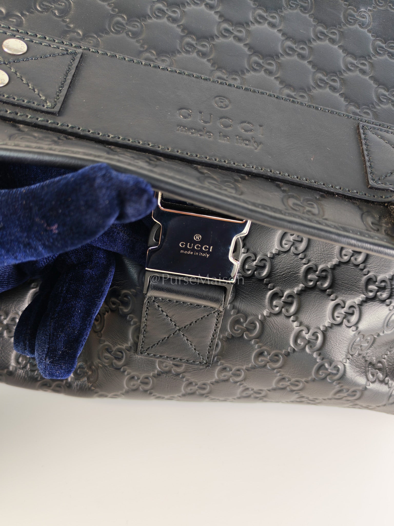 Guccissima Soft Rubber Black Large Messenger Bag | Purse Maison Luxury Bags Shop