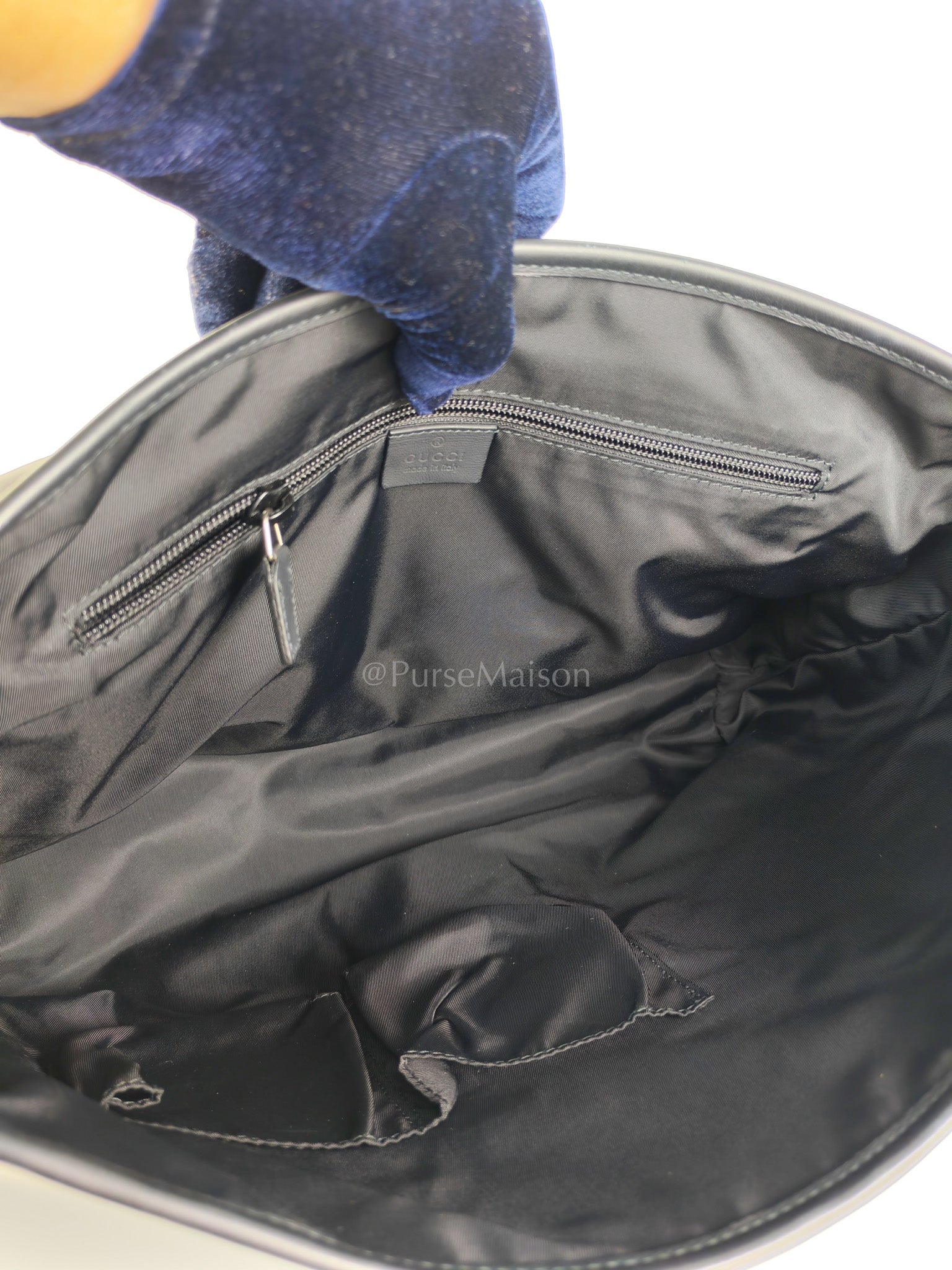 Guccissima Soft Rubber Black Large Messenger Bag | Purse Maison Luxury Bags Shop