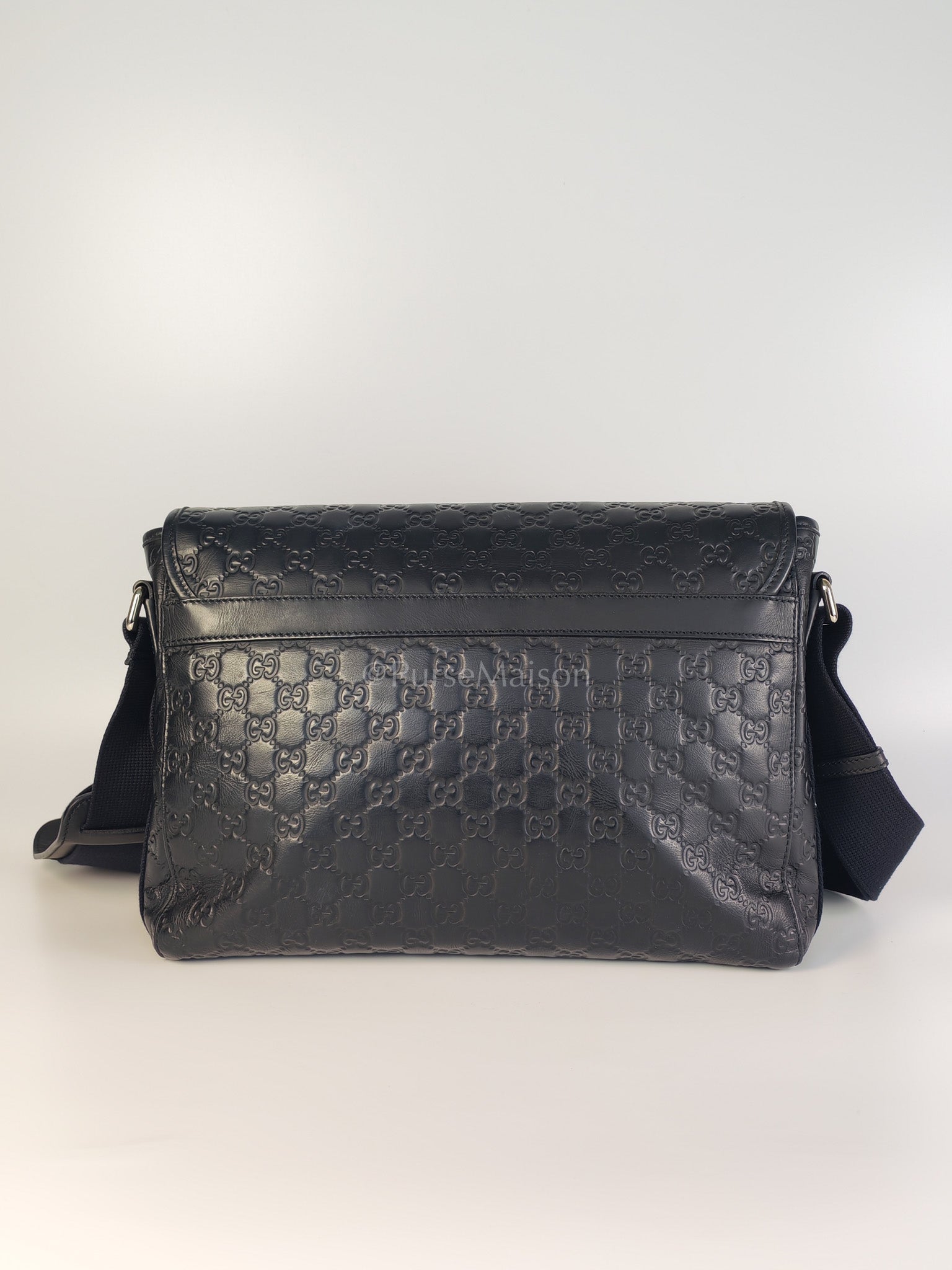 Guccissima Soft Rubber Black Large Messenger Bag | Purse Maison Luxury Bags Shop