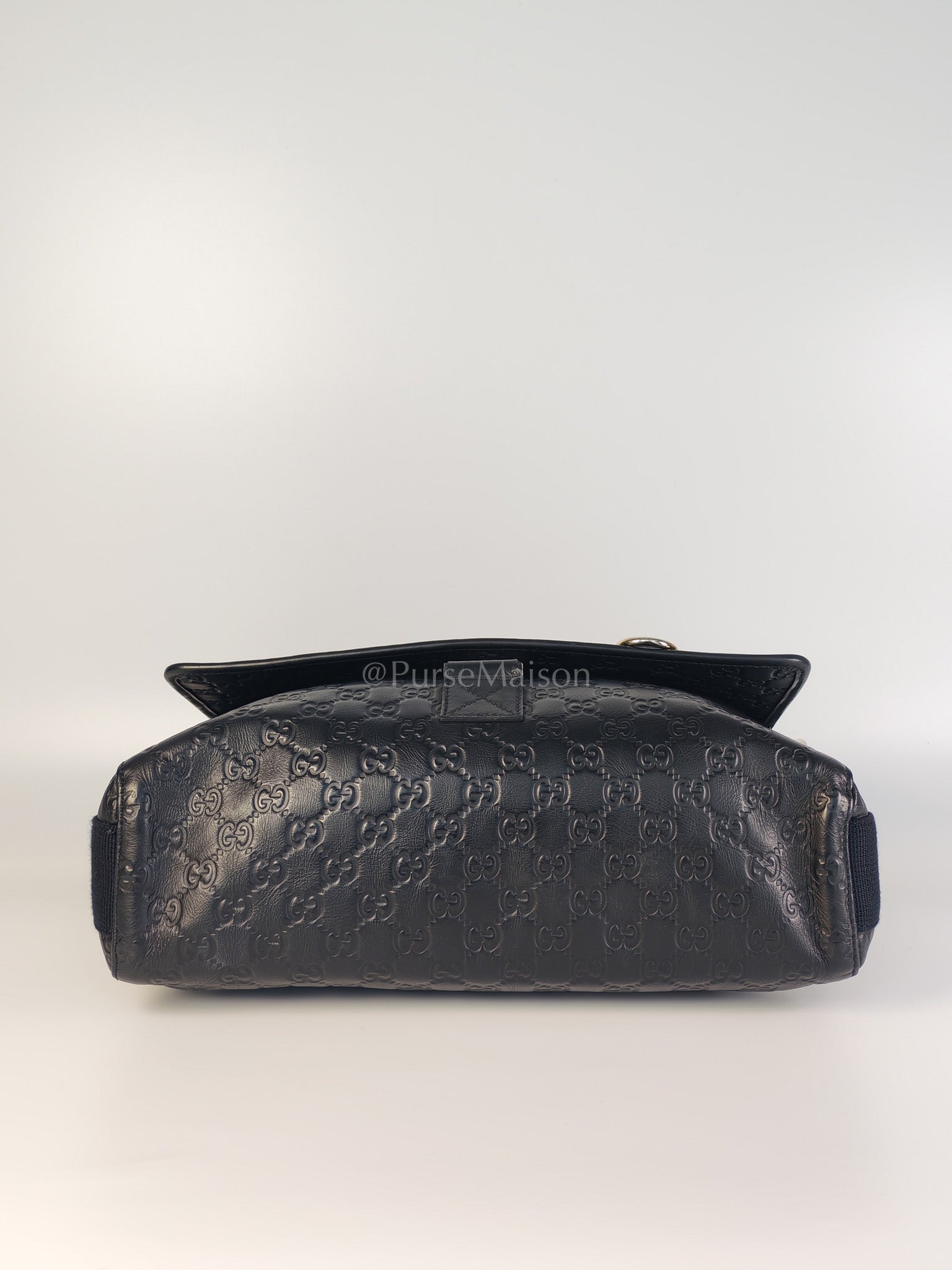 Guccissima Soft Rubber Black Large Messenger Bag | Purse Maison Luxury Bags Shop