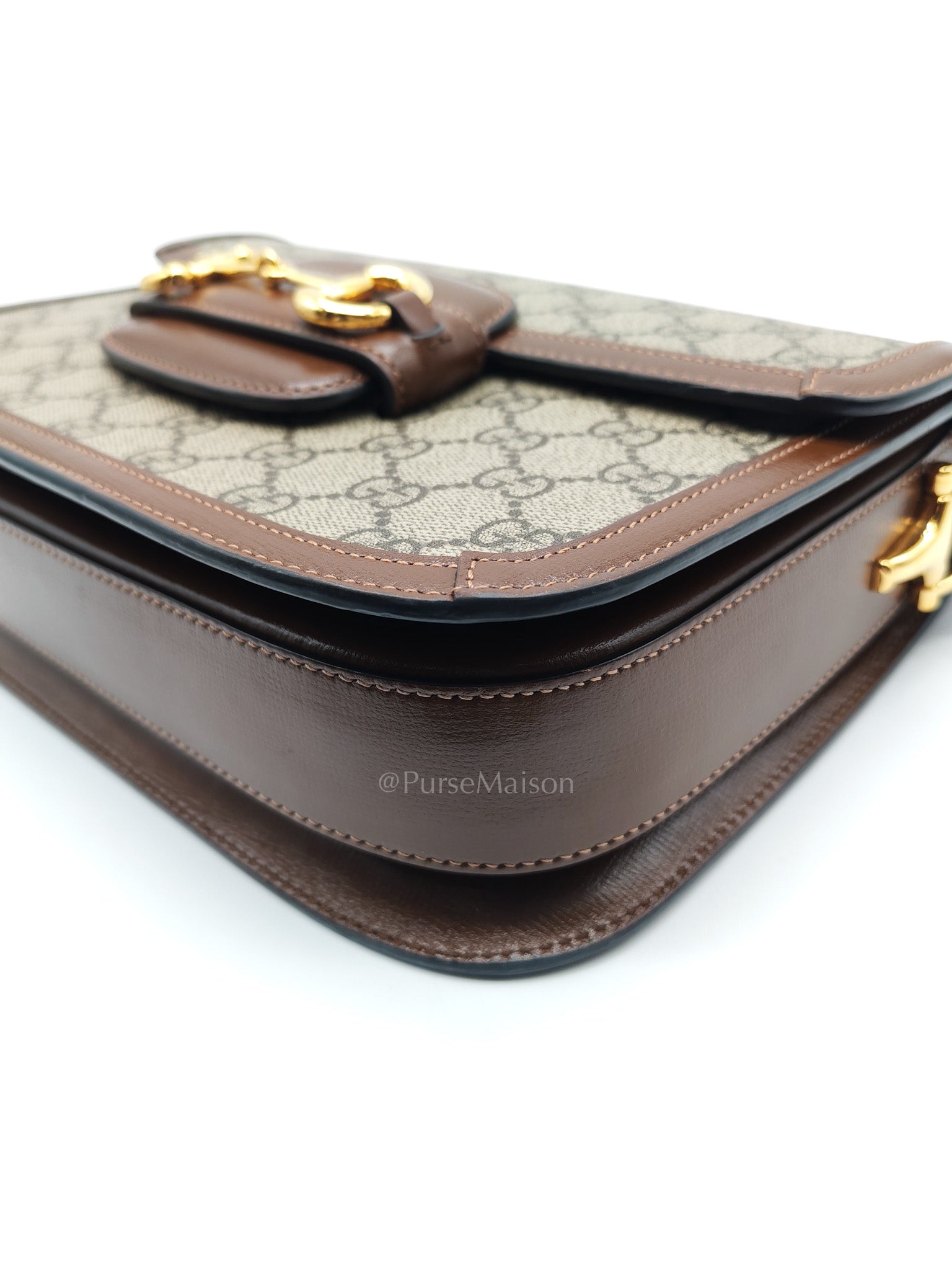 Gucci Horsebit 1955 Medium in Brown Supreme Canvas Shoulder Bag