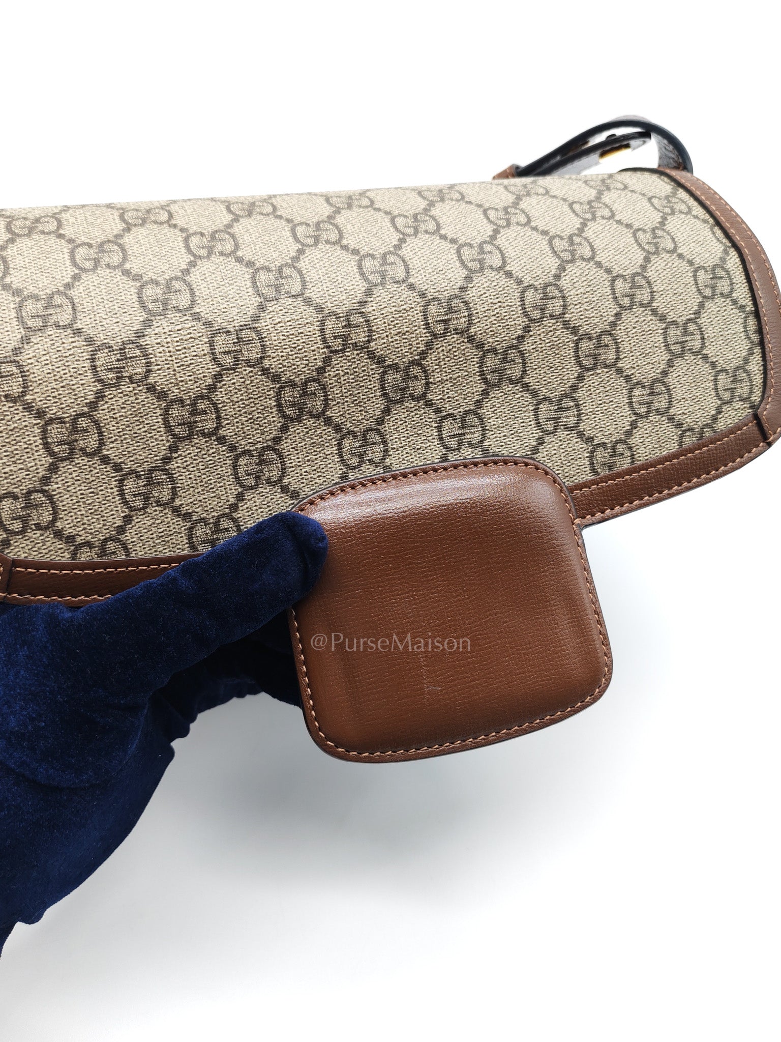 Gucci Horsebit 1955 Medium in Brown Supreme Canvas Shoulder Bag