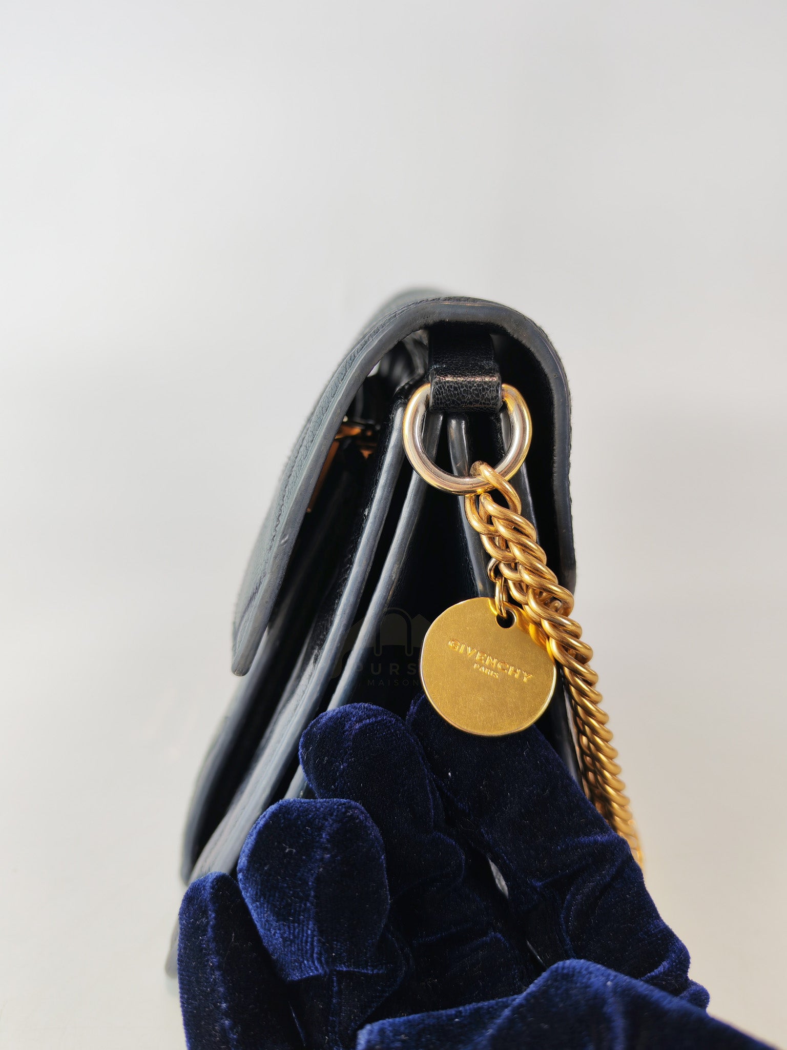 GV3 Small Shoulder Bag in Black Quilted Caviar Goatskin Leather Gold Hardware | Purse Maison Luxury Bags Shop