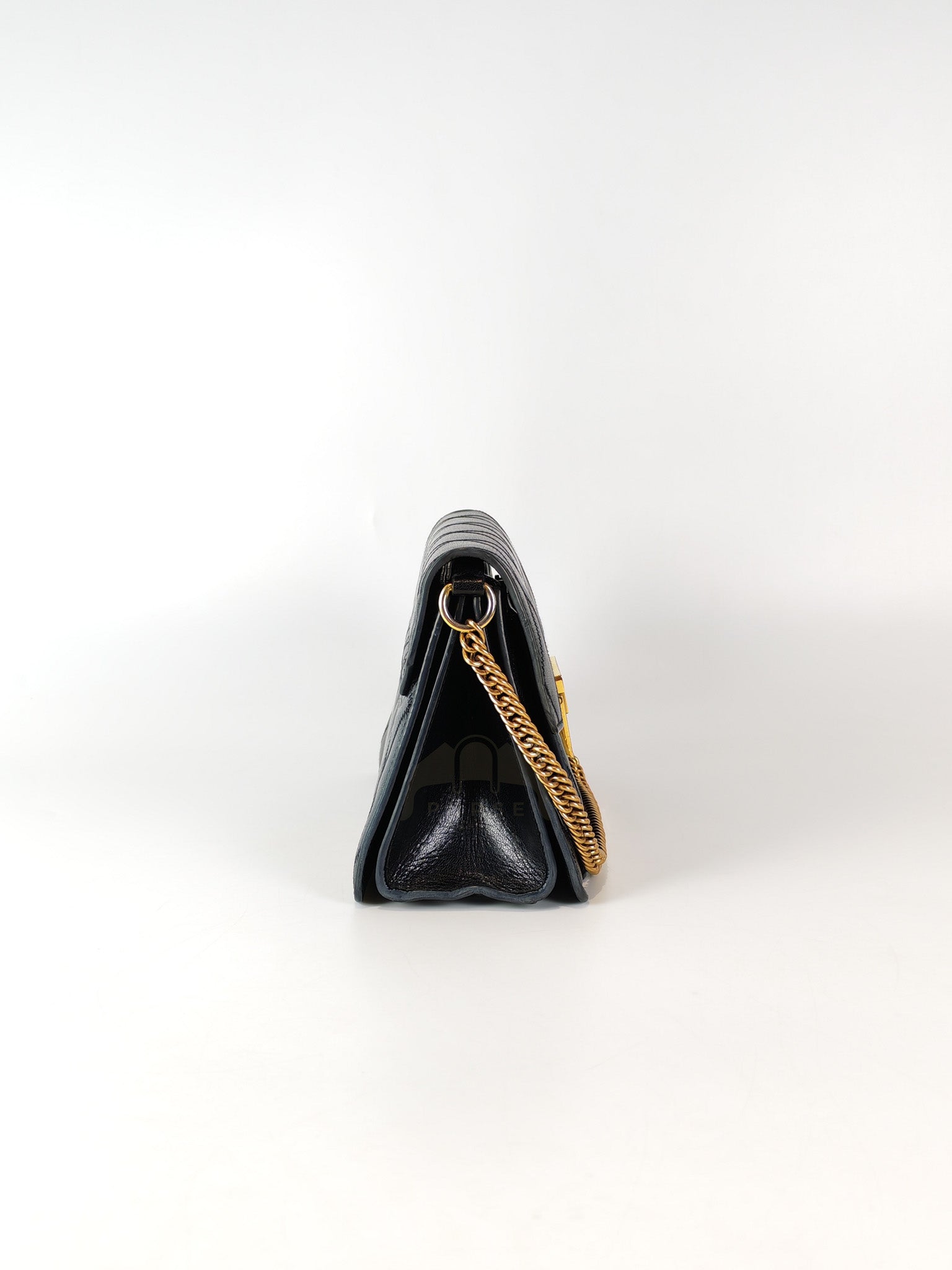 GV3 Small Shoulder Bag in Black Quilted Caviar Goatskin Leather Gold Hardware | Purse Maison Luxury Bags Shop